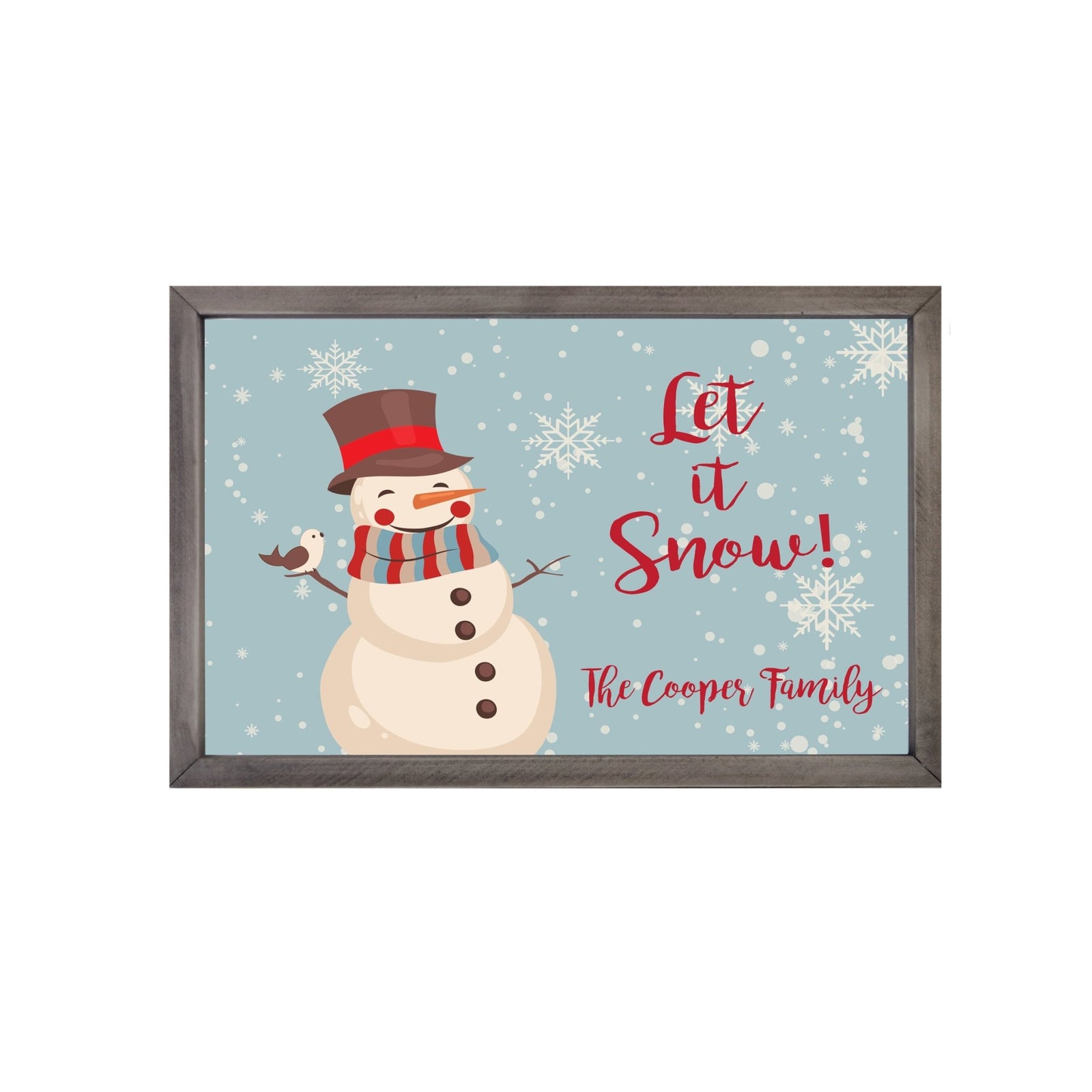 Personalized Merry Christmas Framed Shadow Box - Snowman Let It Snow - LifeSong Milestones