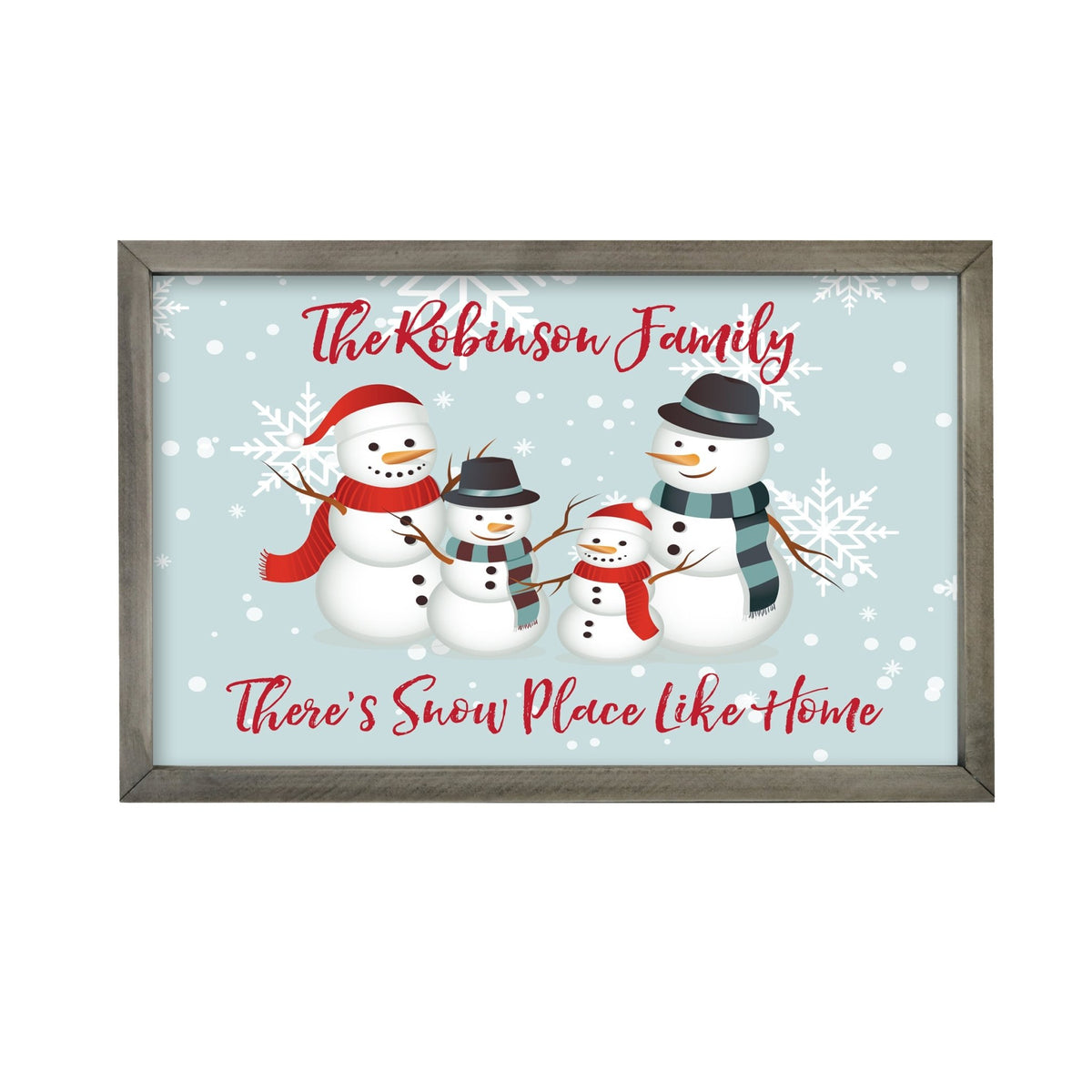 Personalized Merry Christmas Framed Shadow Box - Snowman Snow Place - LifeSong Milestones