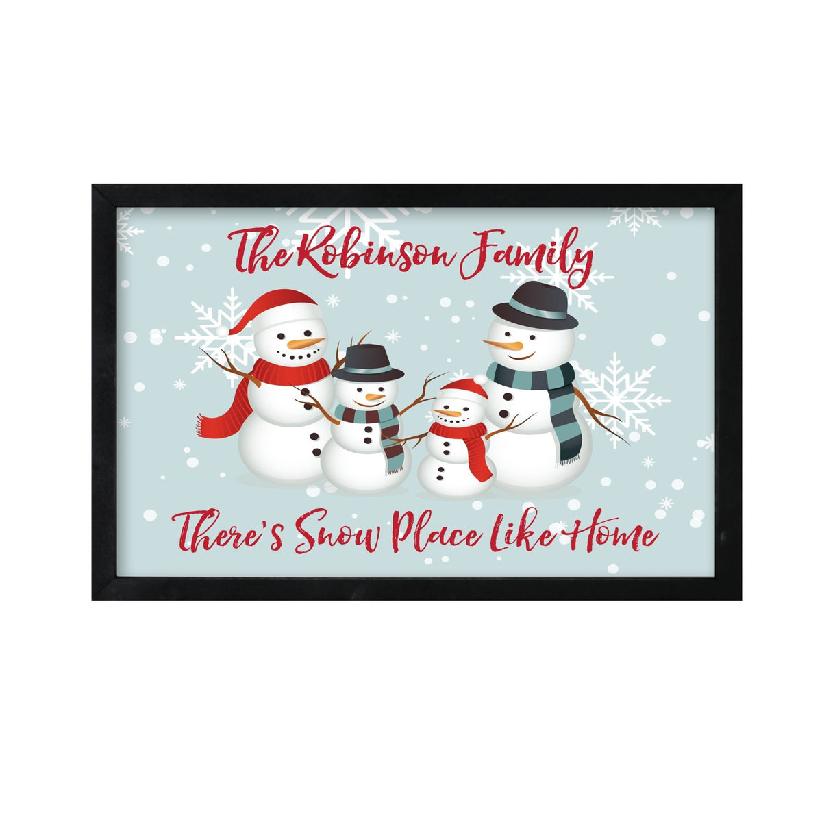 Personalized Merry Christmas Framed Shadow Box - Snowman Snow Place - LifeSong Milestones