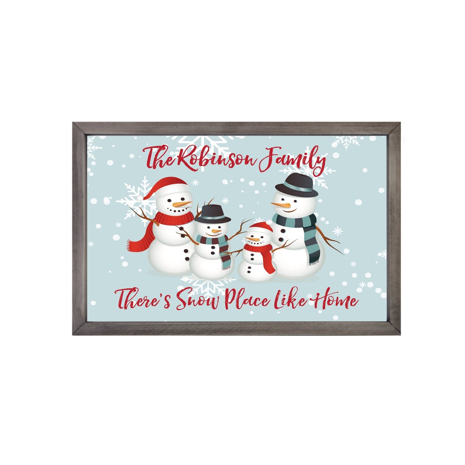 Personalized Merry Christmas Framed Shadow Box - Snowman Snow Place - LifeSong Milestones