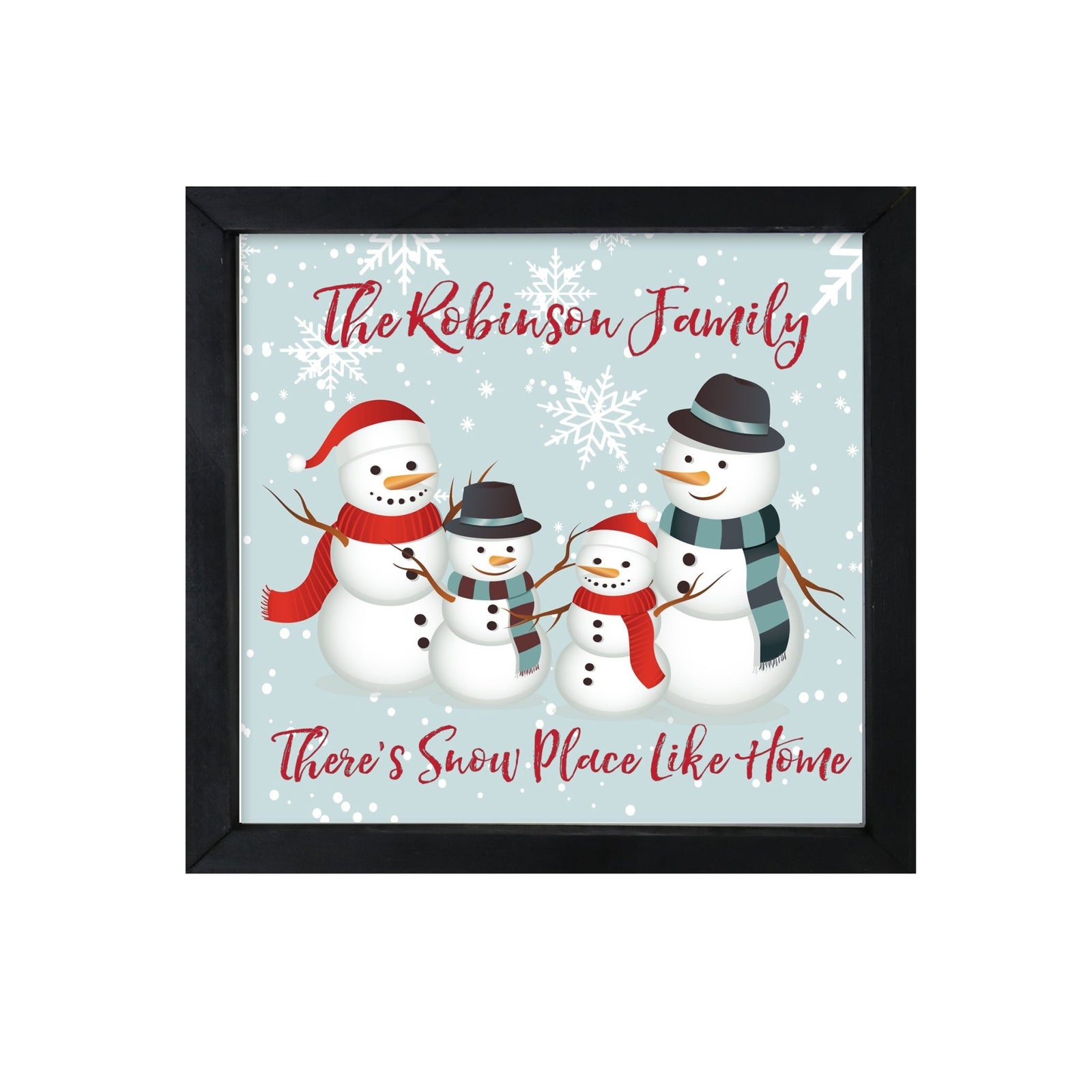 Personalized Merry Christmas Framed Shadow Box - Snowman Snow Place - LifeSong Milestones