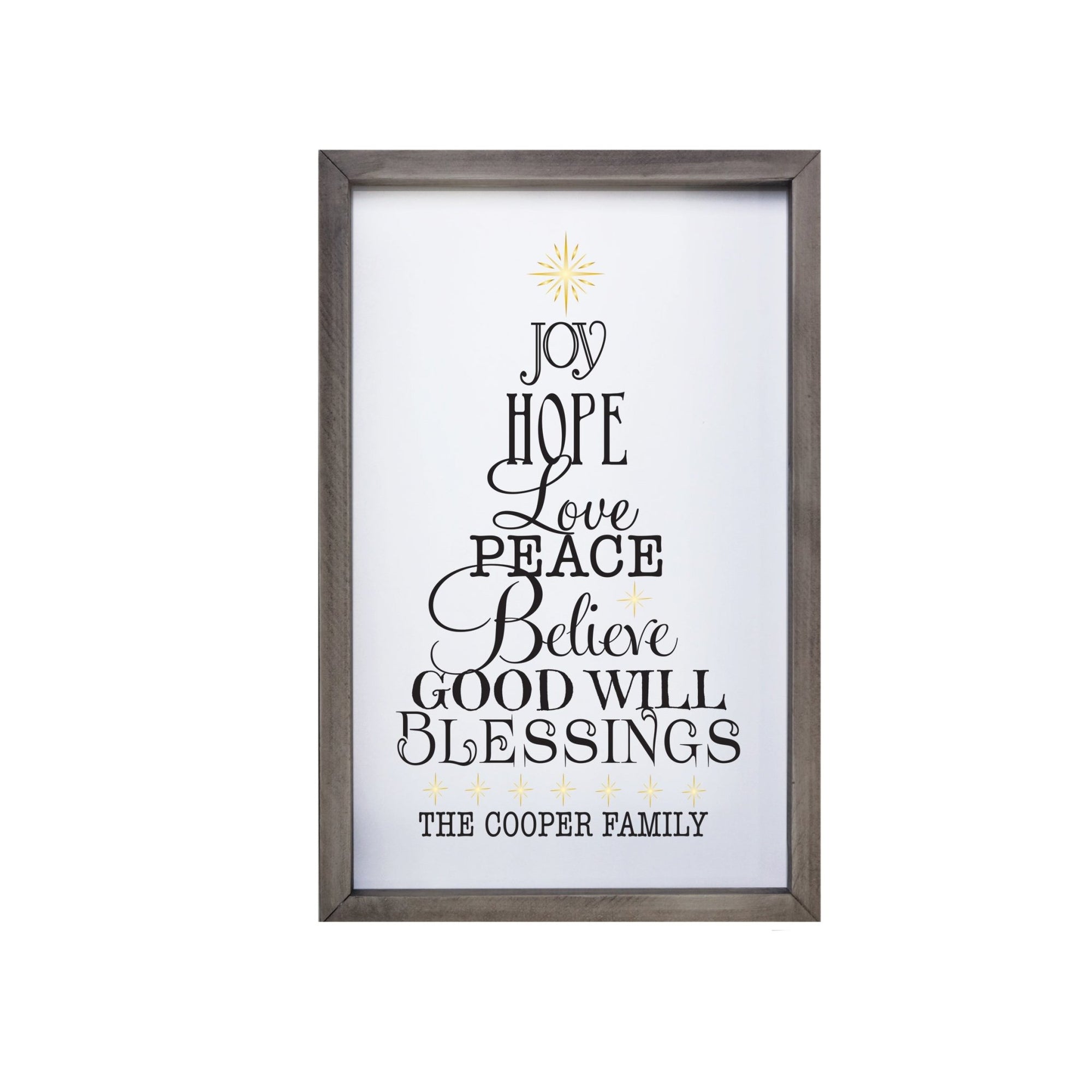 Personalized Merry Christmas Framed Shadow Box - Tree Typography - LifeSong Milestones