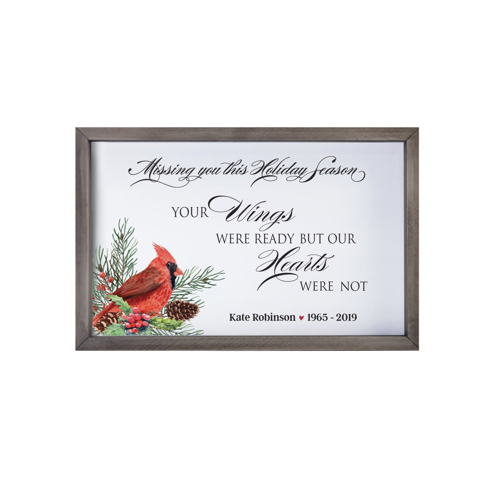 Personalized Merry Christmas Framed Shadow Box - Your Wings Were Ready - LifeSong Milestones