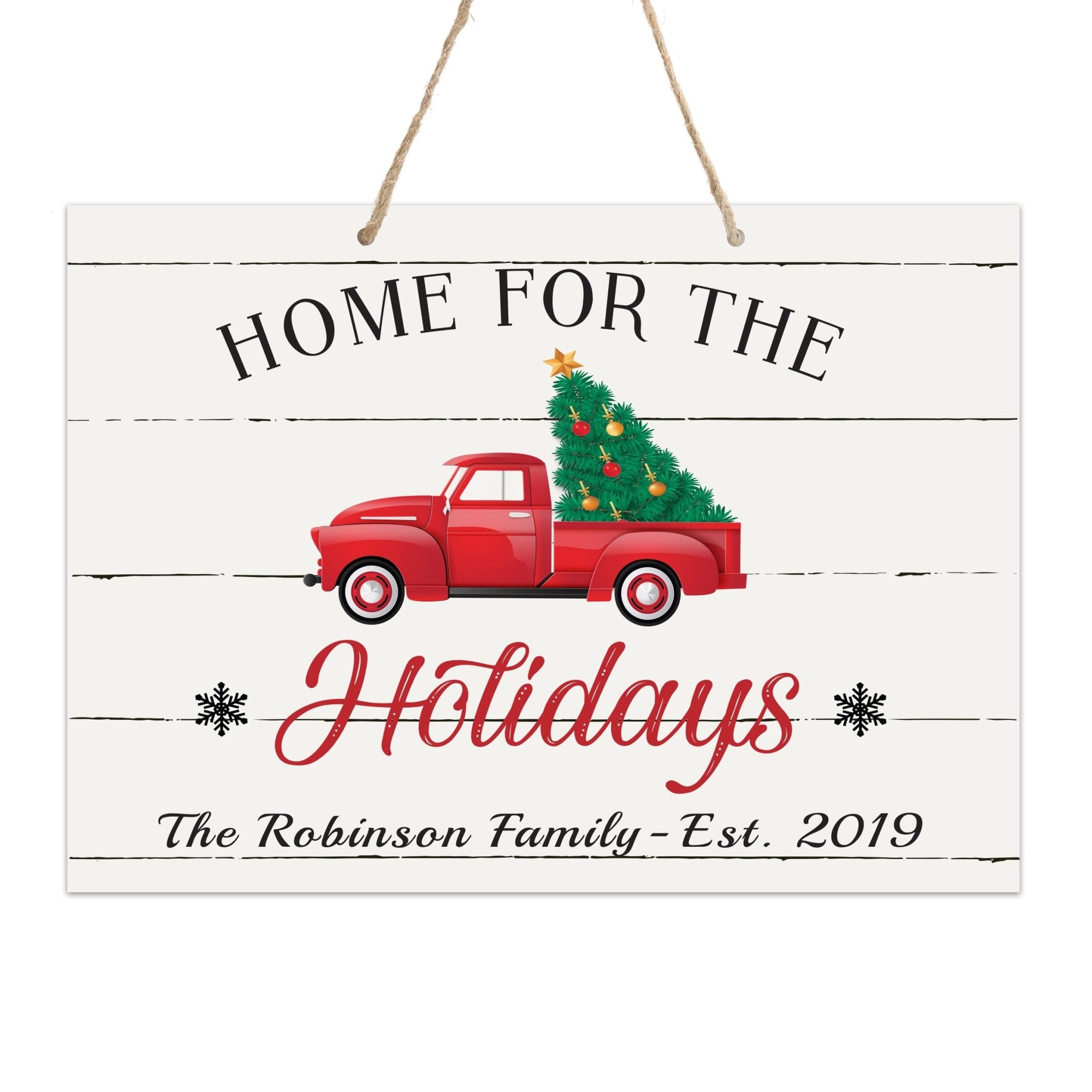 Personalized Merry Christmas Hanging Sign - Home - LifeSong Milestones