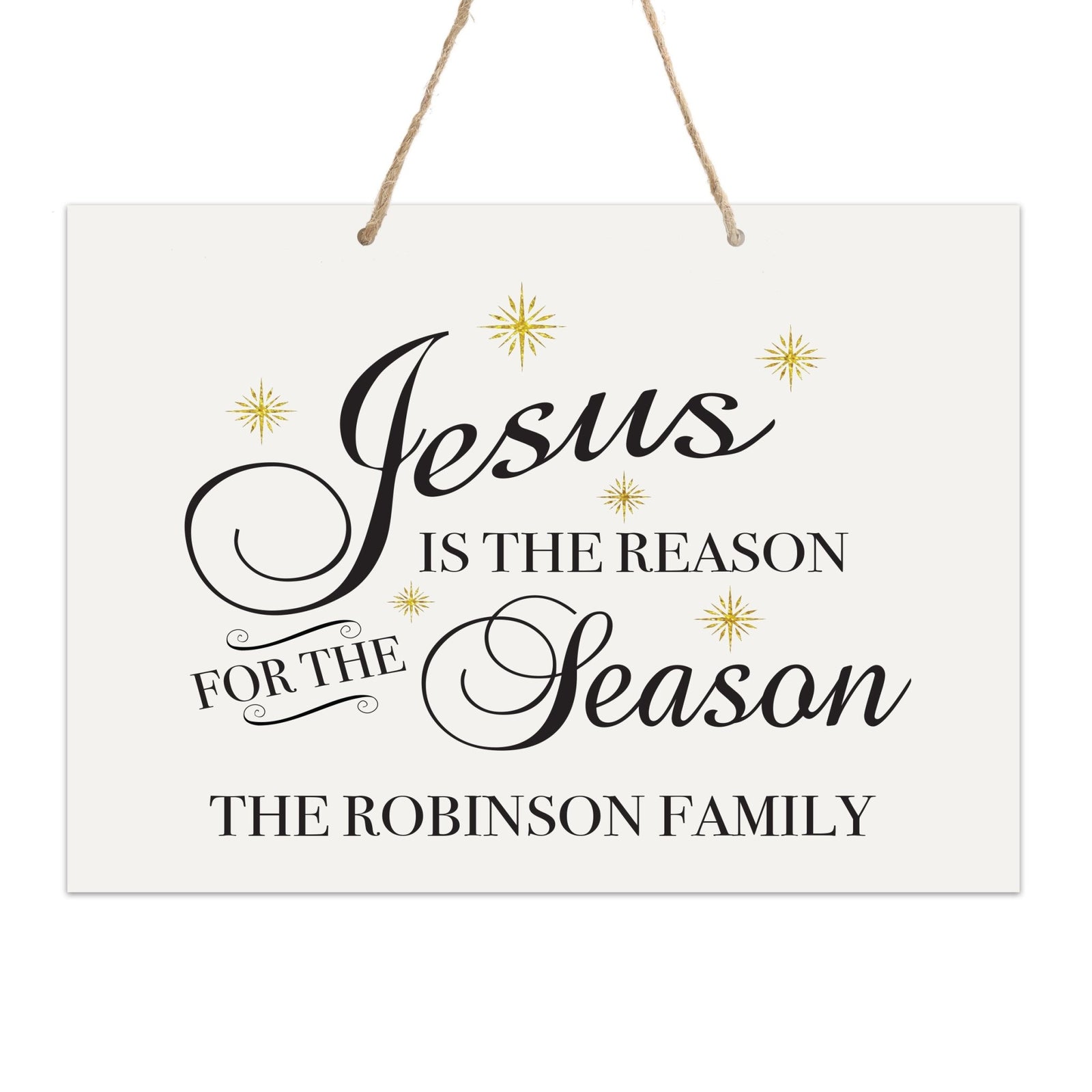 Personalized Merry Christmas Hanging Sign - Jesus Is The Reason - LifeSong Milestones