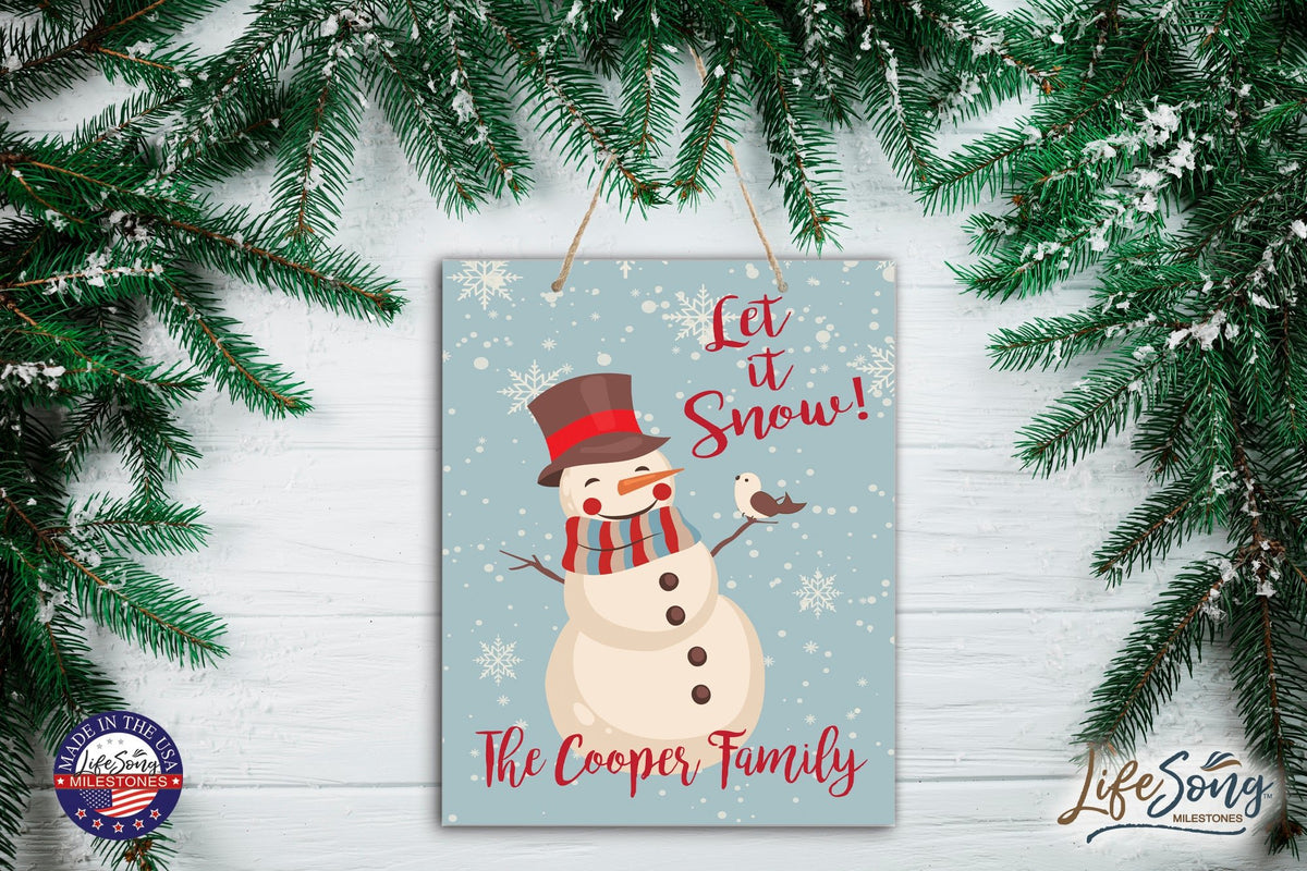 Personalized Merry Christmas Hanging Sign - Let It Snow - LifeSong Milestones