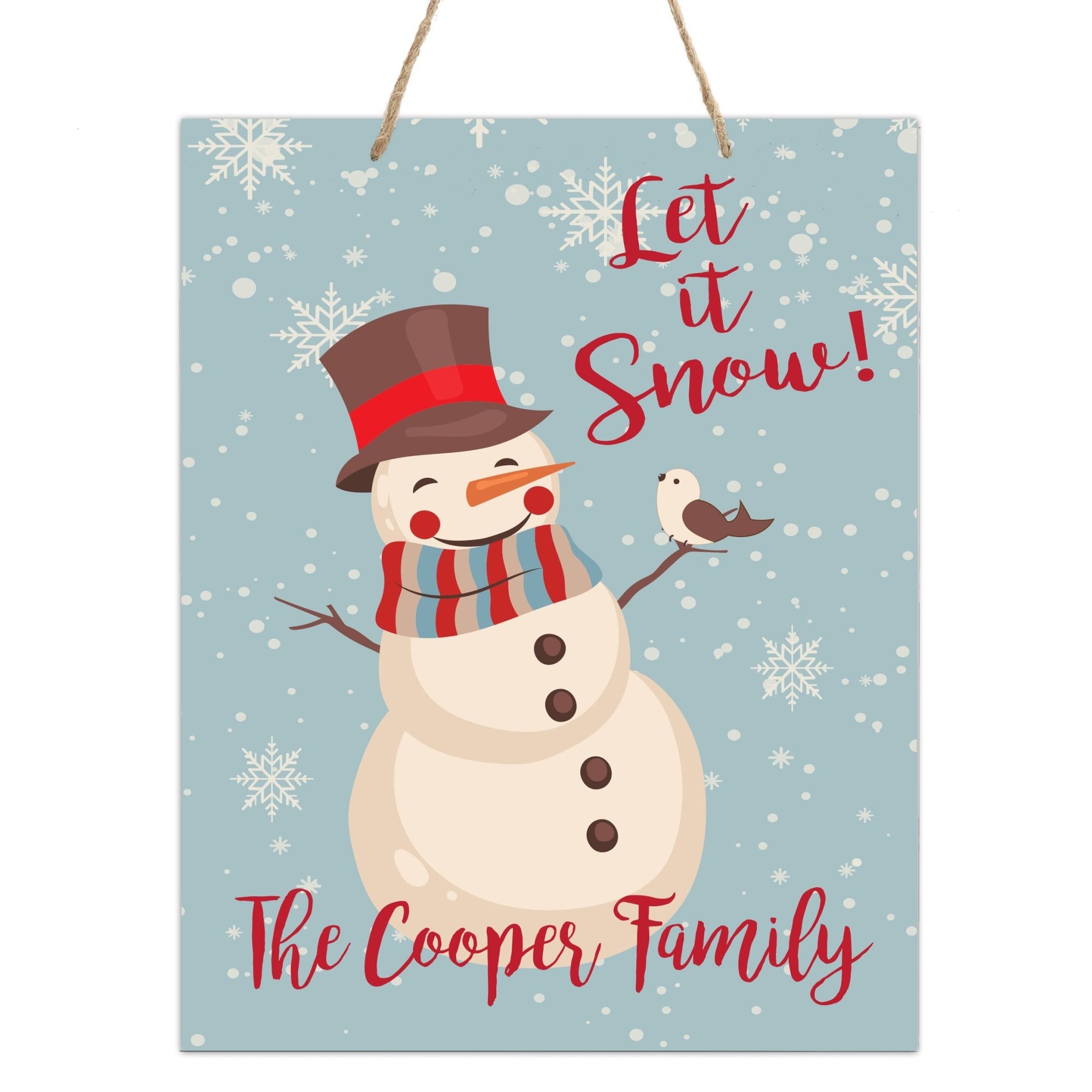 Personalized Merry Christmas Hanging Sign - Let It Snow - LifeSong Milestones