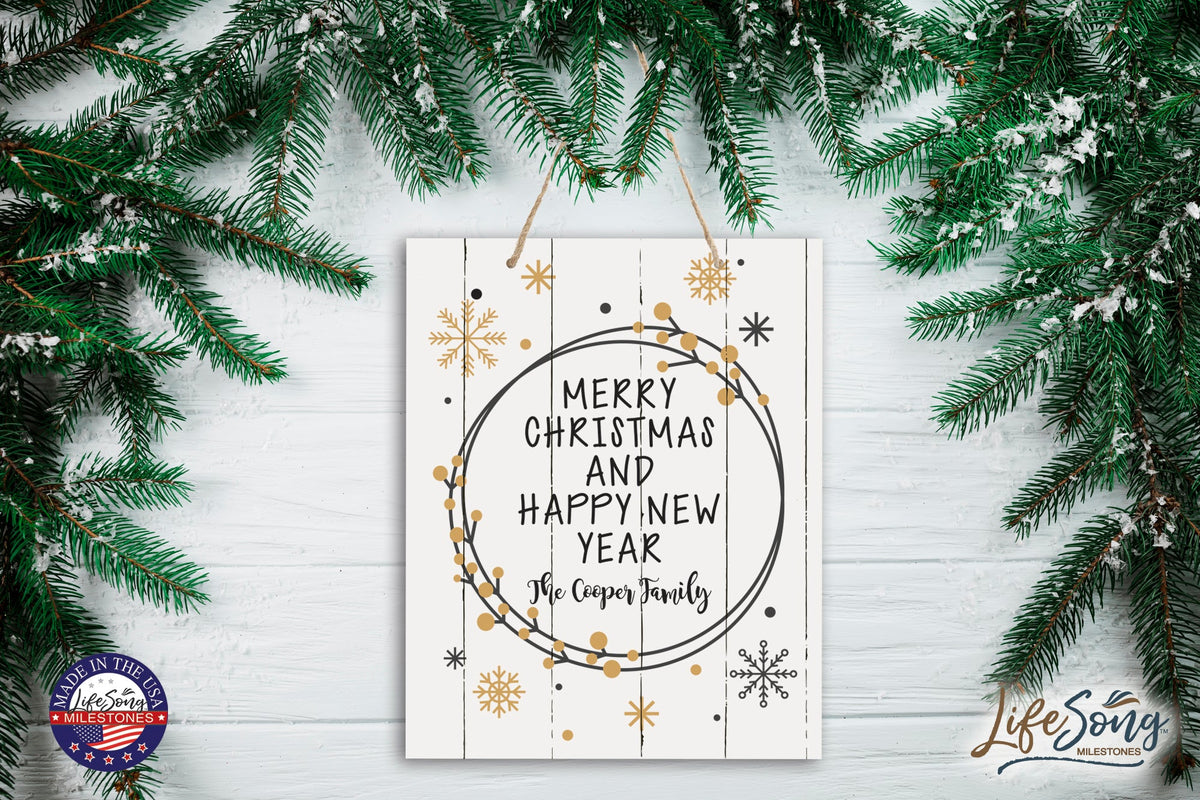 Personalized Merry Christmas Hanging Sign - Merry Christmas - LifeSong Milestones