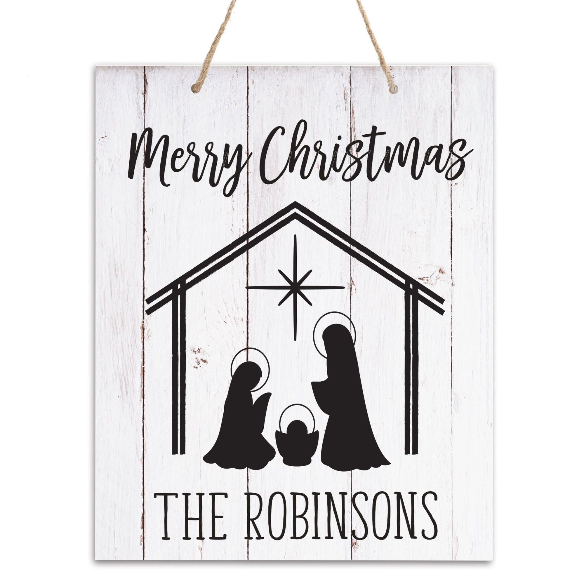 Personalized Merry Christmas Hanging Sign - Merry Christmas - LifeSong Milestones
