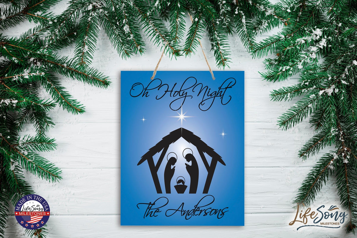 Personalized Merry Christmas Hanging Sign - Oh Holy Night - LifeSong Milestones