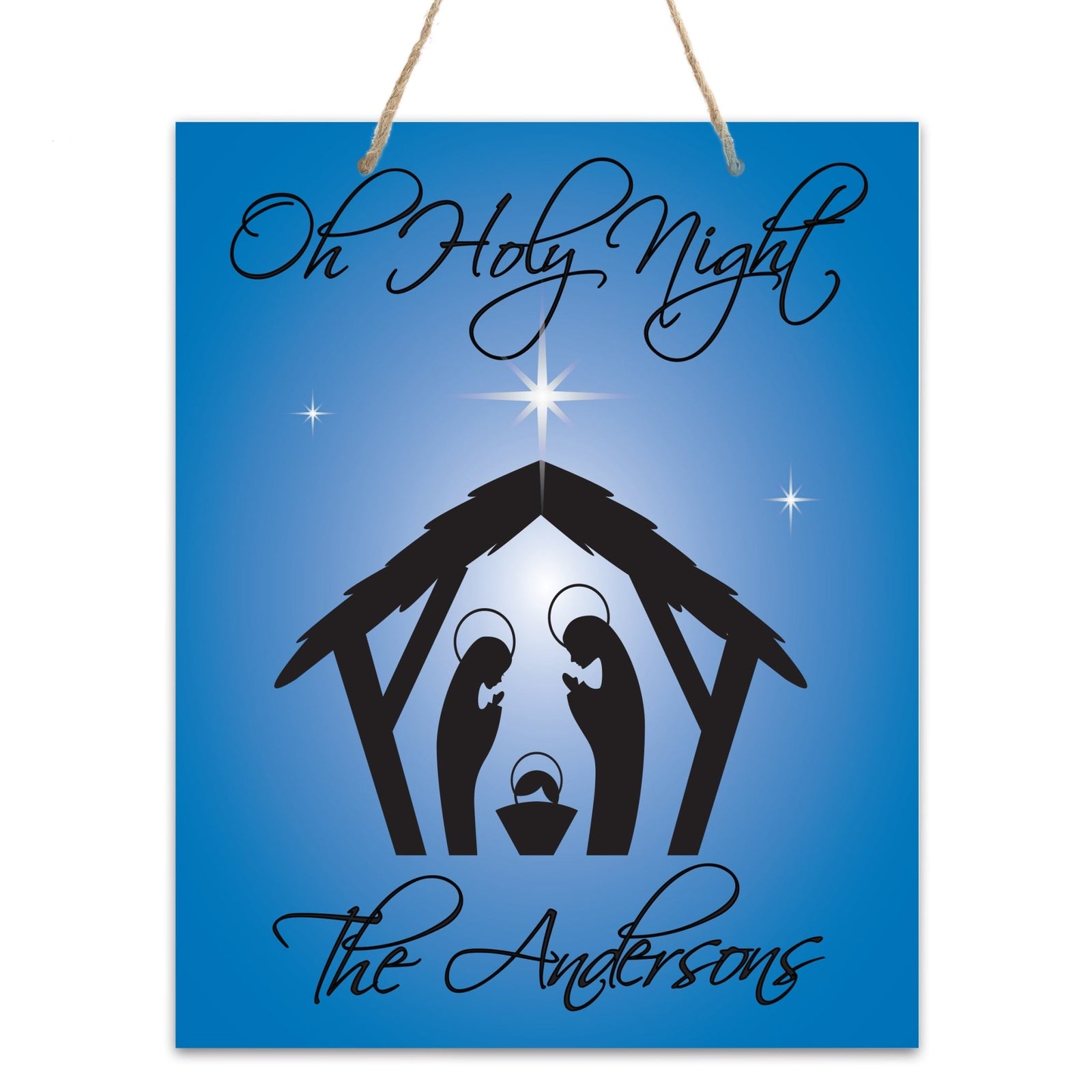 Personalized Merry Christmas Hanging Sign - Oh Holy Night - LifeSong Milestones