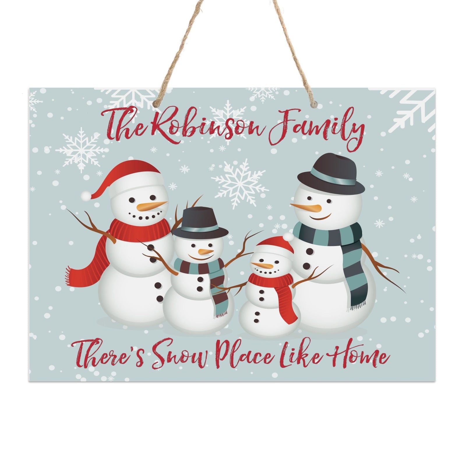 Personalized Merry Christmas Hanging Sign - Snow Place Like Home - LifeSong Milestones