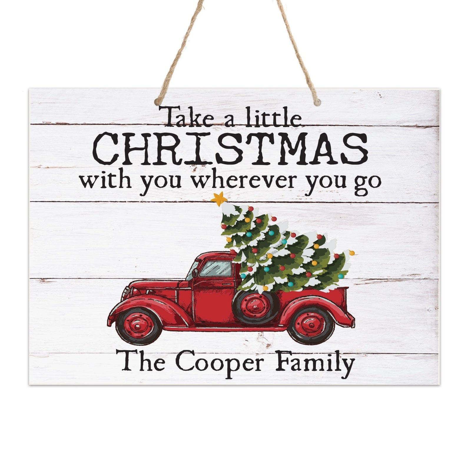 Personalized Merry Christmas Hanging Sign - Take A Little - LifeSong Milestones
