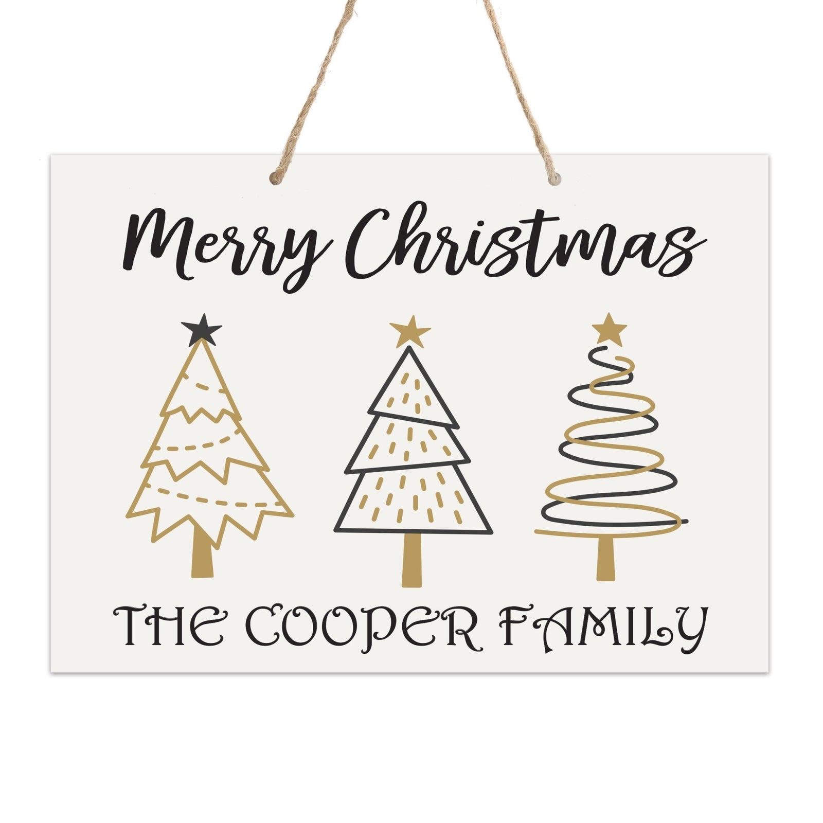Personalized Merry Christmas Hanging Sign - Trees - LifeSong Milestones