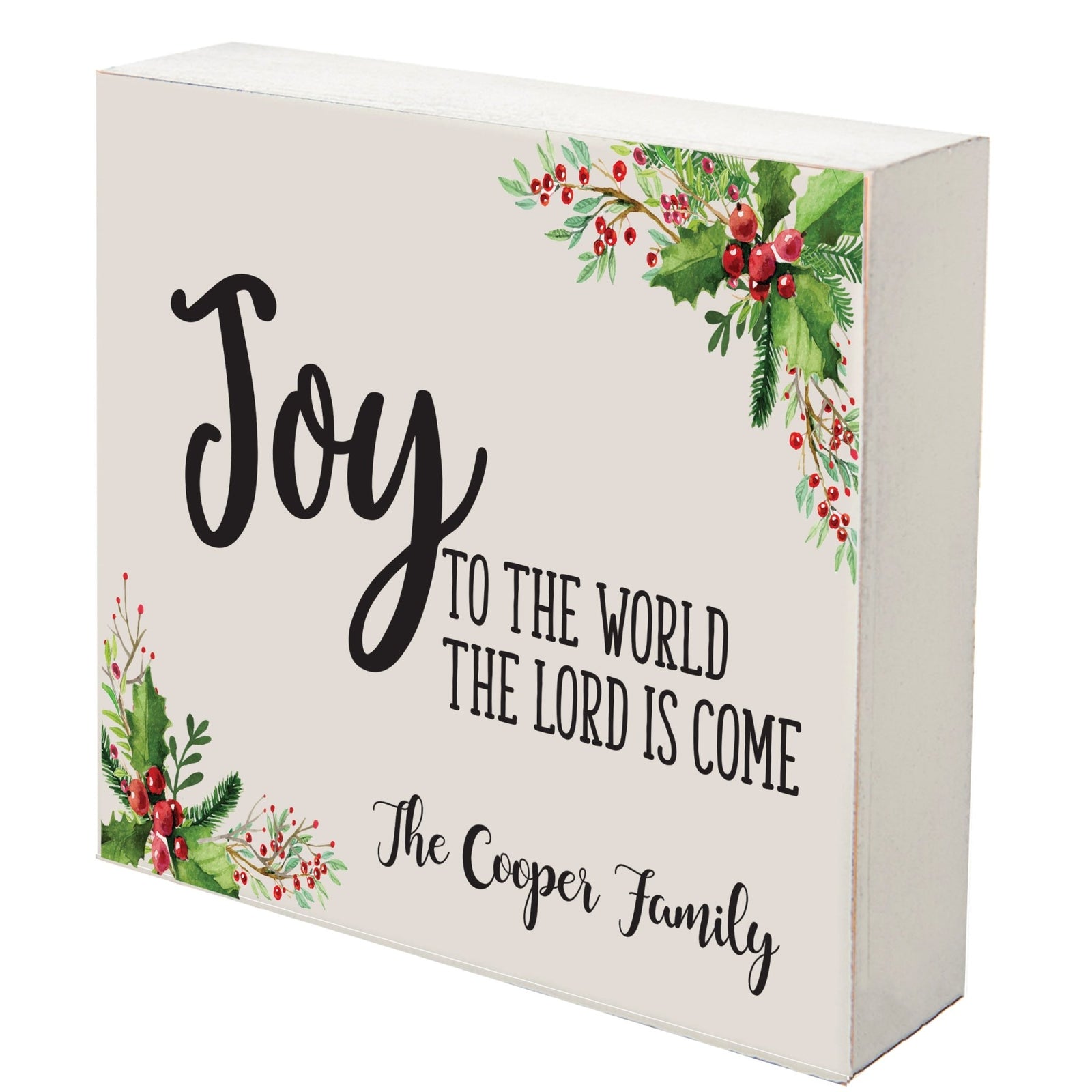 Personalized Merry Christmas Shadow Box - Holly Joy To The World - LifeSong Milestones