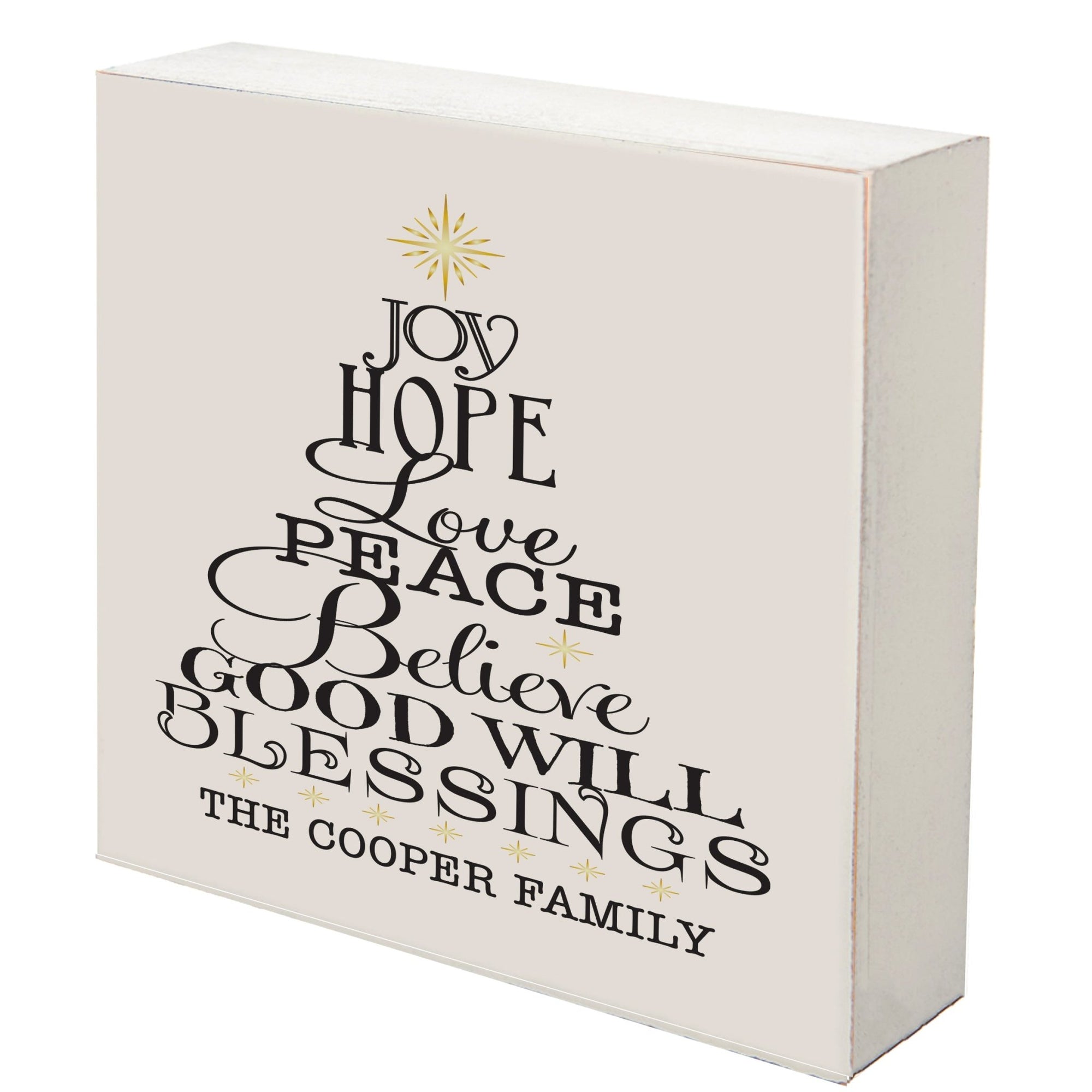 Personalized Merry Christmas Shadow Box - Joy Hope Love - LifeSong Milestones