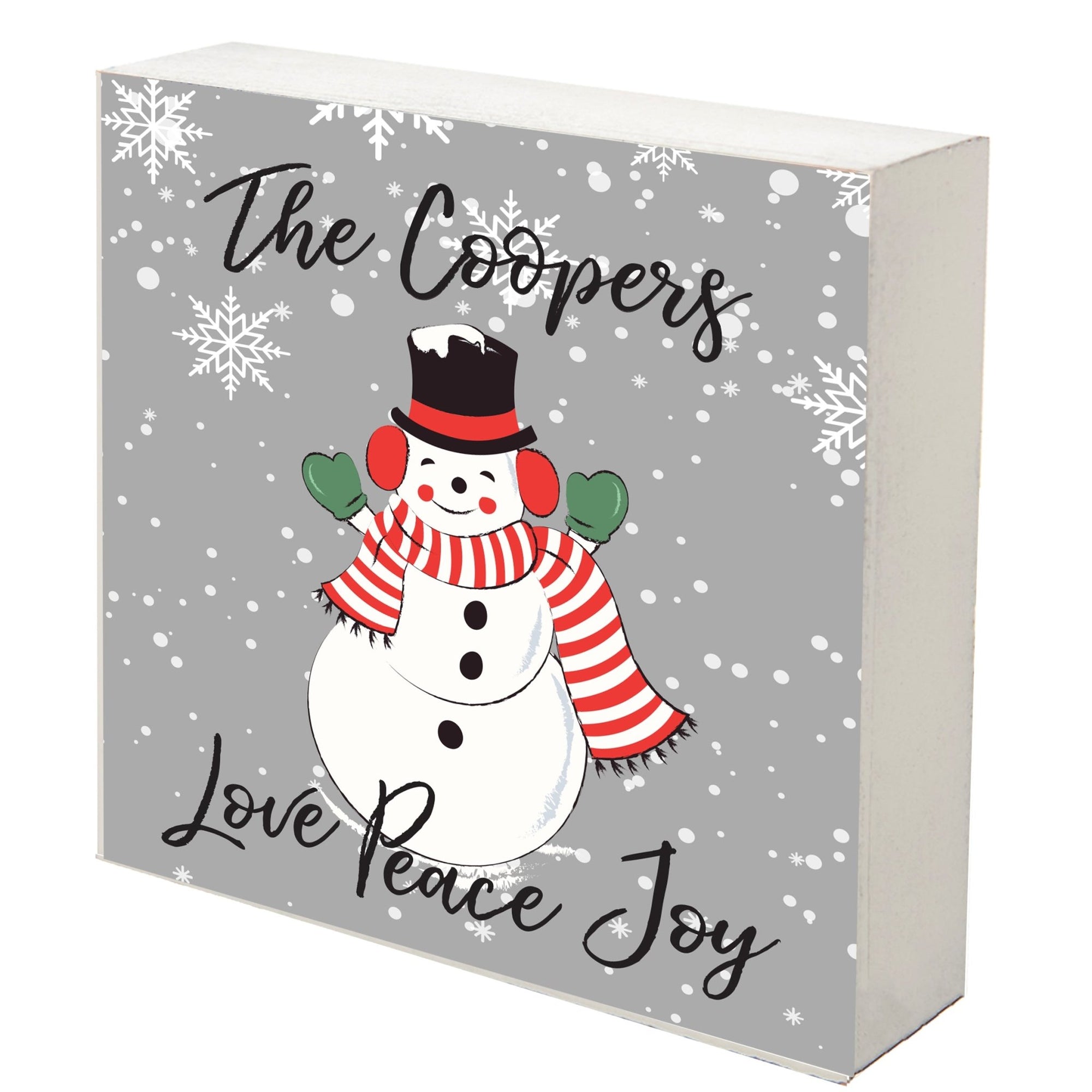 Personalized Merry Christmas Shadow Box - Love Peace Joy - LifeSong Milestones
