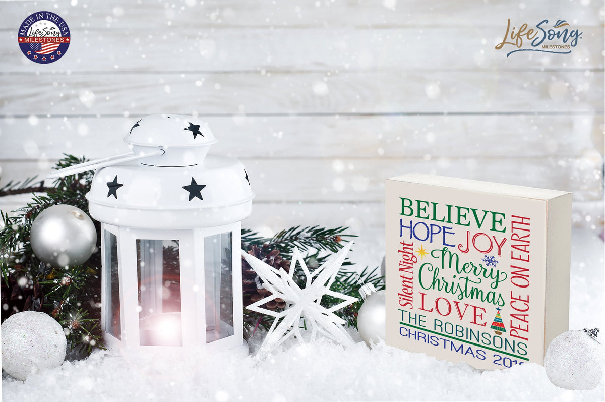Personalized Merry Christmas Shadow Box - Typography - LifeSong Milestones