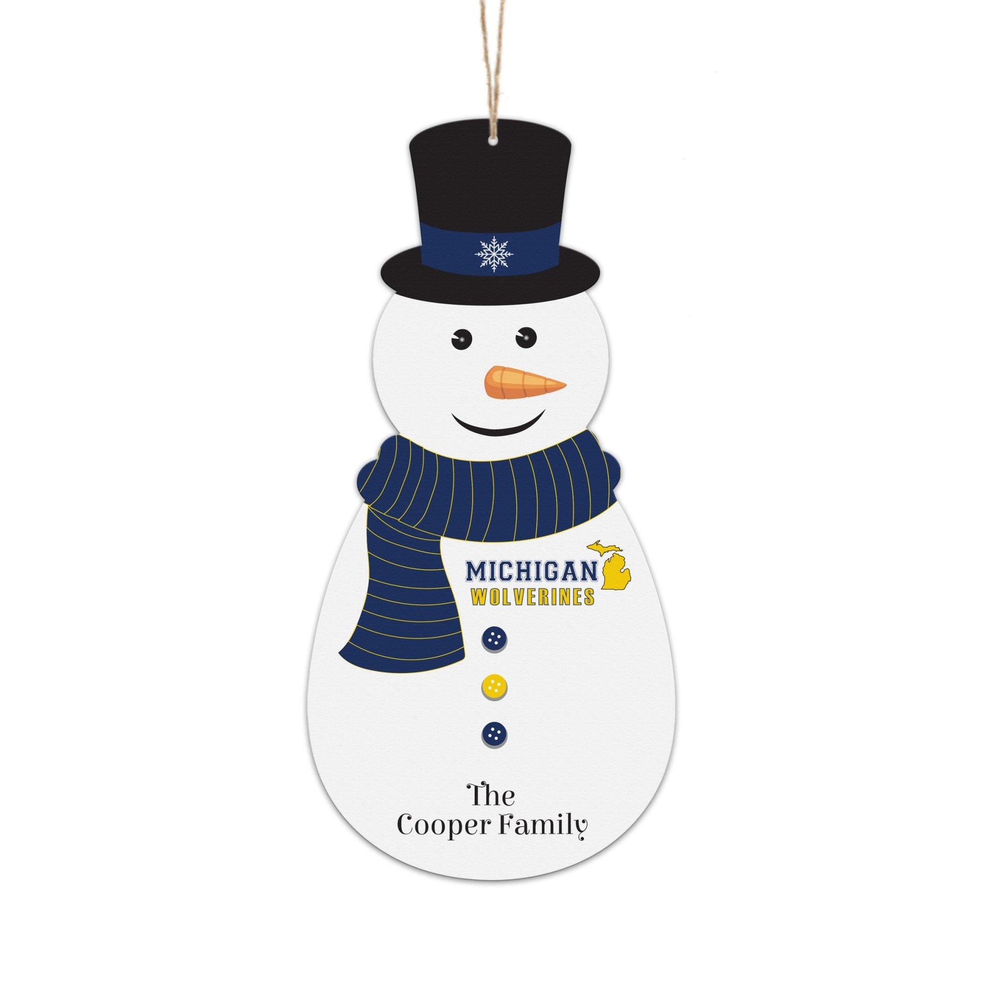 Personalized Michigan Snowman Ornament Gift - LifeSong Milestones
