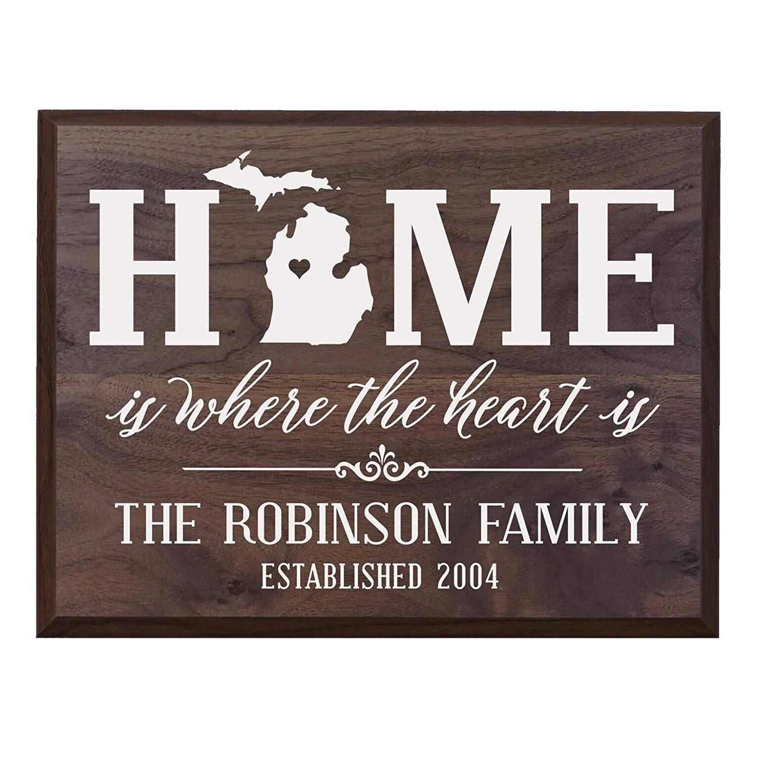 Personalized Michigan State Home is Where the heart is Sign - LifeSong Milestones