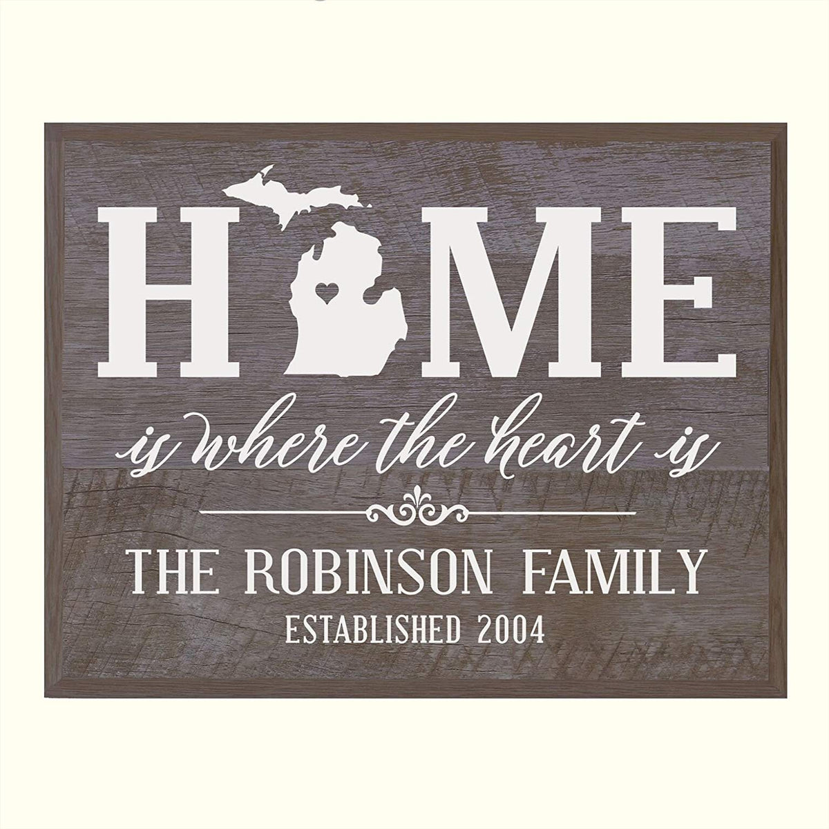 Personalized Michigan State Home is Where the heart is Sign - LifeSong Milestones