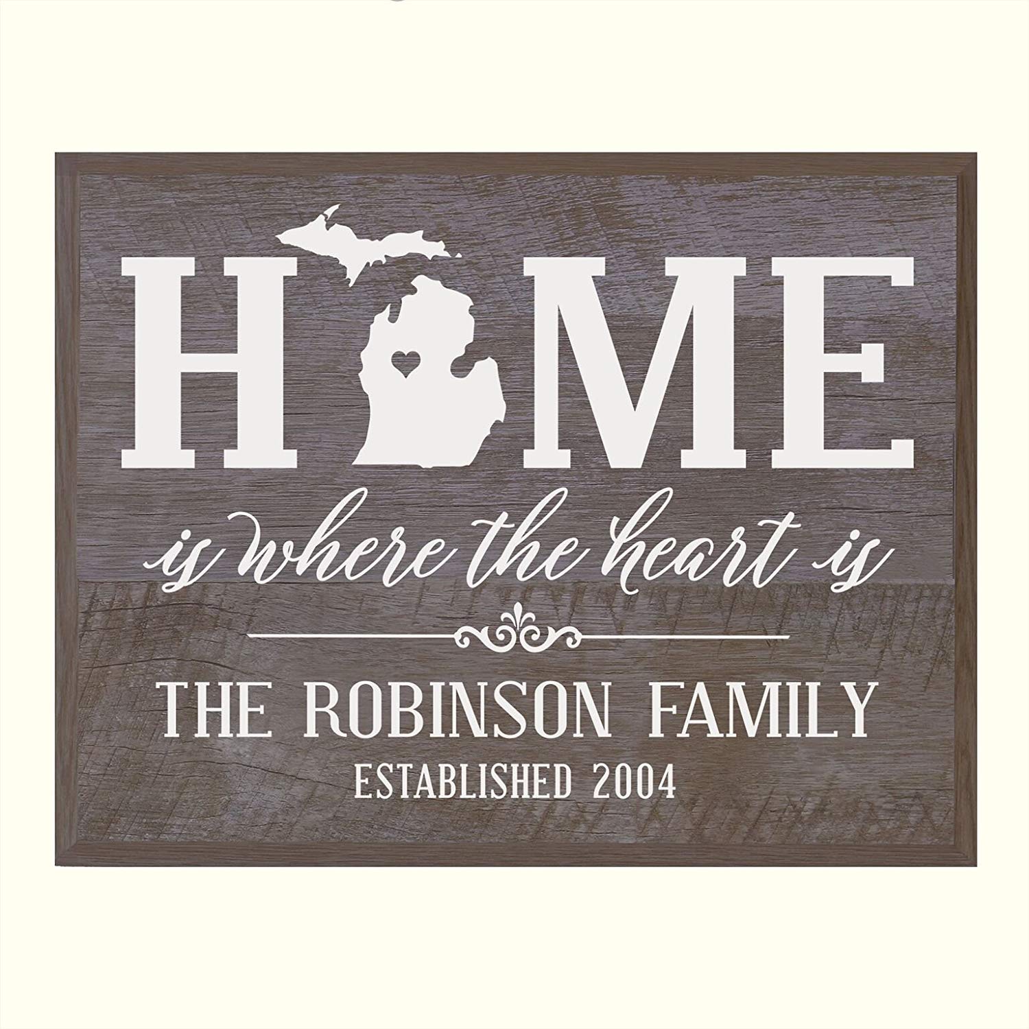 Personalized Michigan State Home is Where the heart is Sign - LifeSong Milestones