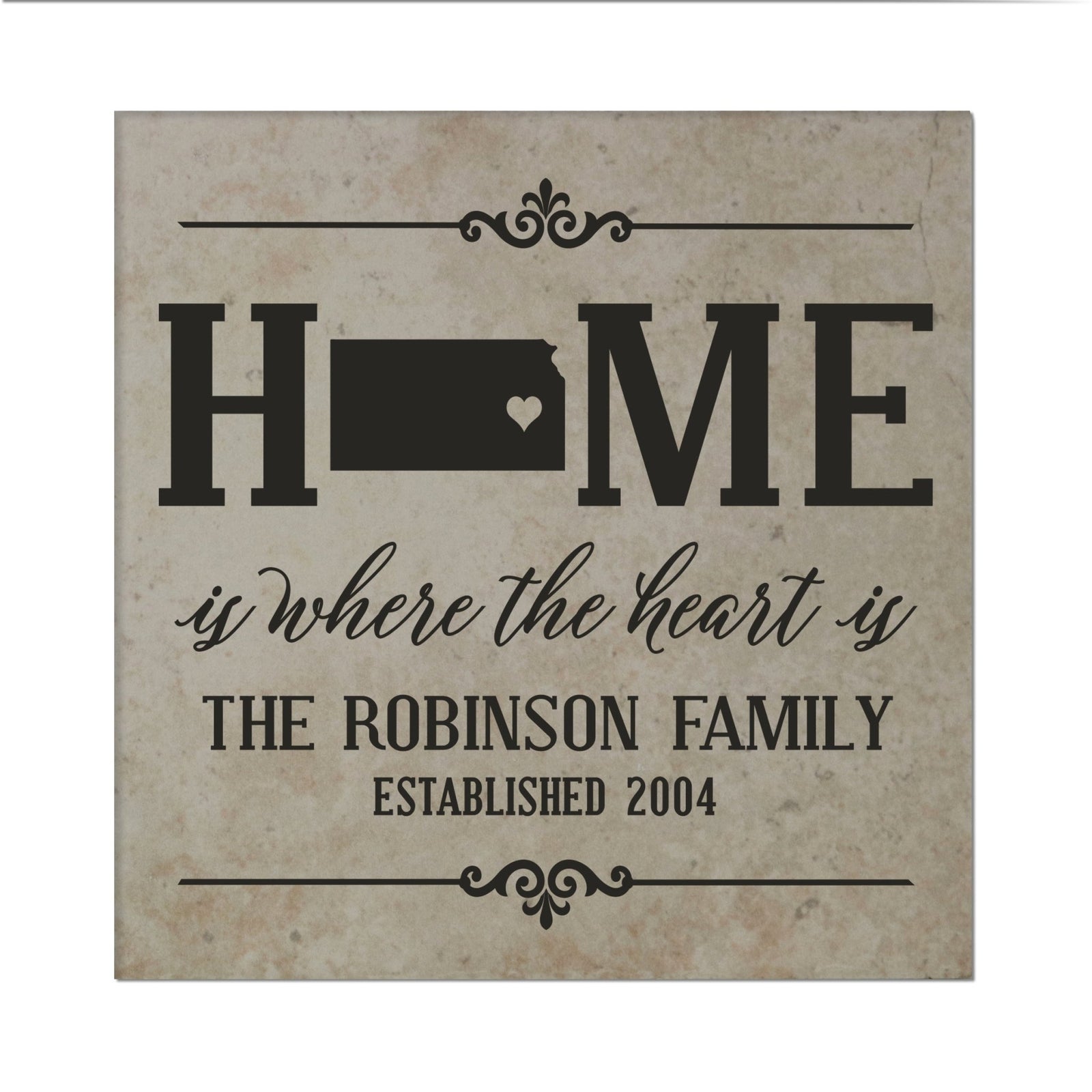 Personalized Midwest Region Home State Trivet - Home Is Where The Heart Is - LifeSong Milestones