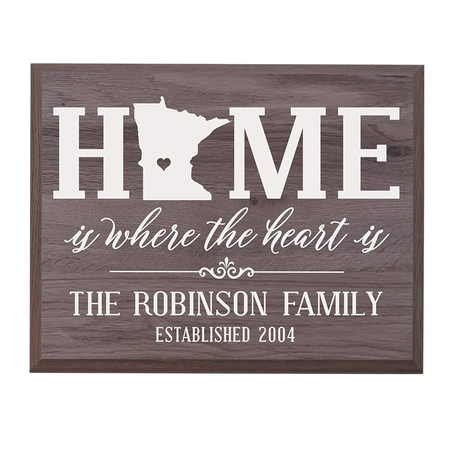 Personalized Minnesota State Home is Where the heart is Sign - LifeSong Milestones