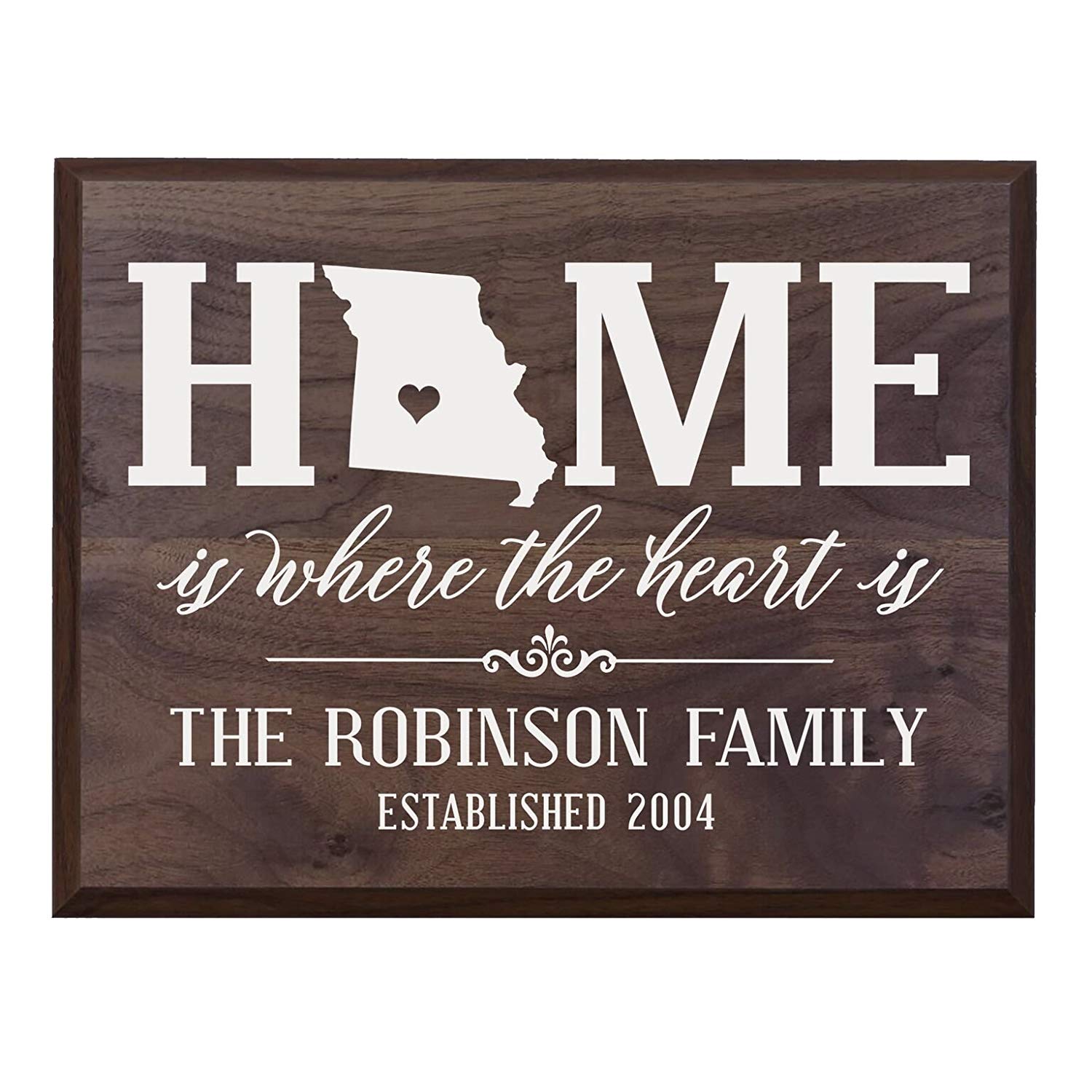 Personalized Missouri State Home is Where the heart is Sign - LifeSong Milestones