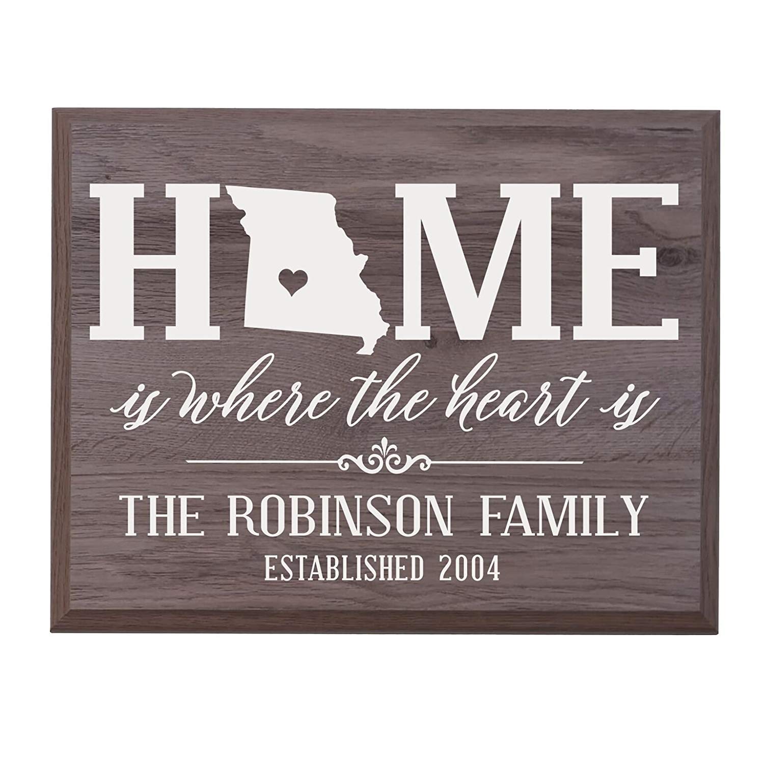 Personalized Missouri State Home is Where the heart is Sign - LifeSong Milestones