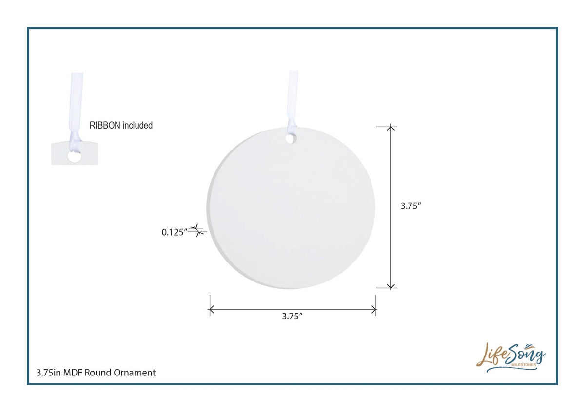 Personalized Modern 2.75in Christmas Round White Ornament for Grandparents - Mom & Dad - LifeSong Milestones