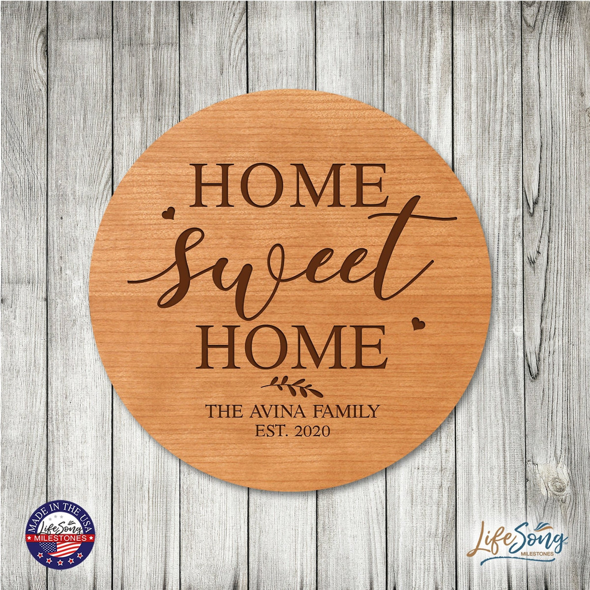 Personalized Modern Inspirational Family and Home Lazy Susan Turntable 12x12 - LifeSong Milestones