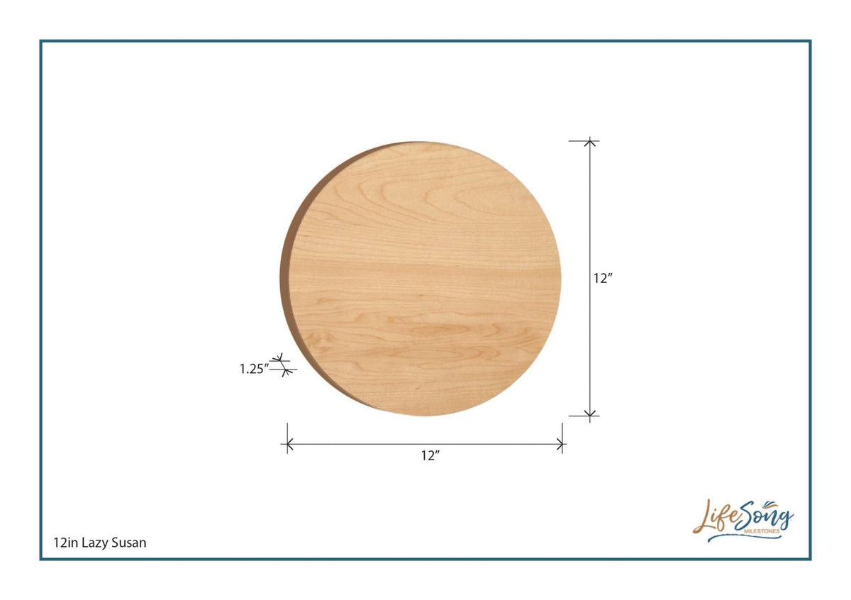 Personalized Modern Inspirational Family and Home Lazy Susan Turntable 12x12 - LifeSong Milestones