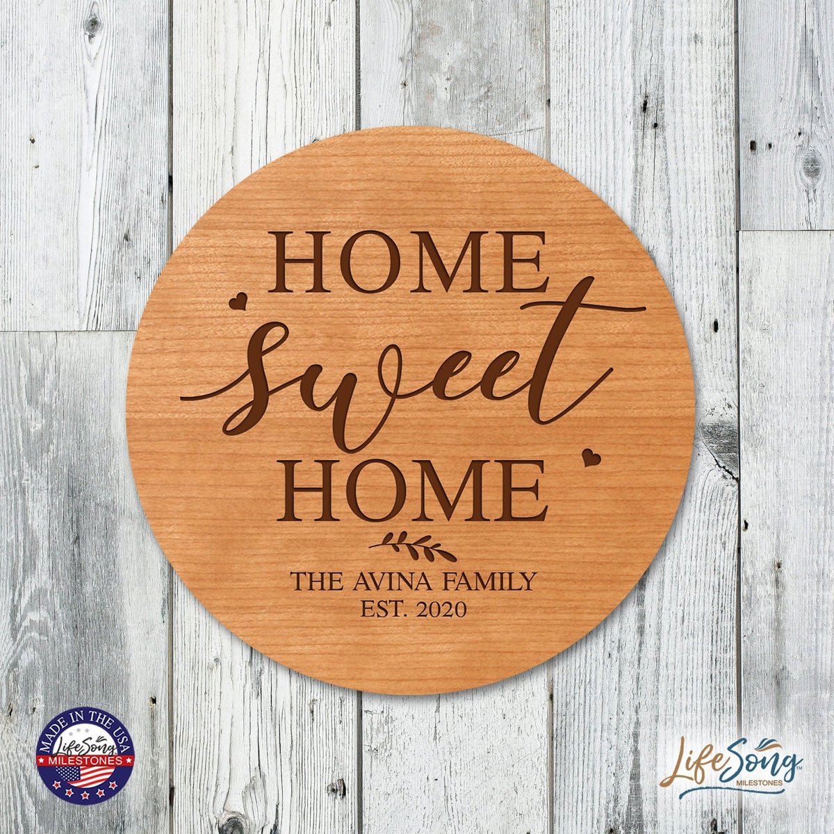 Personalized Modern Inspirational Family and Home Lazy Susan Turntable 12x12 - LifeSong Milestones