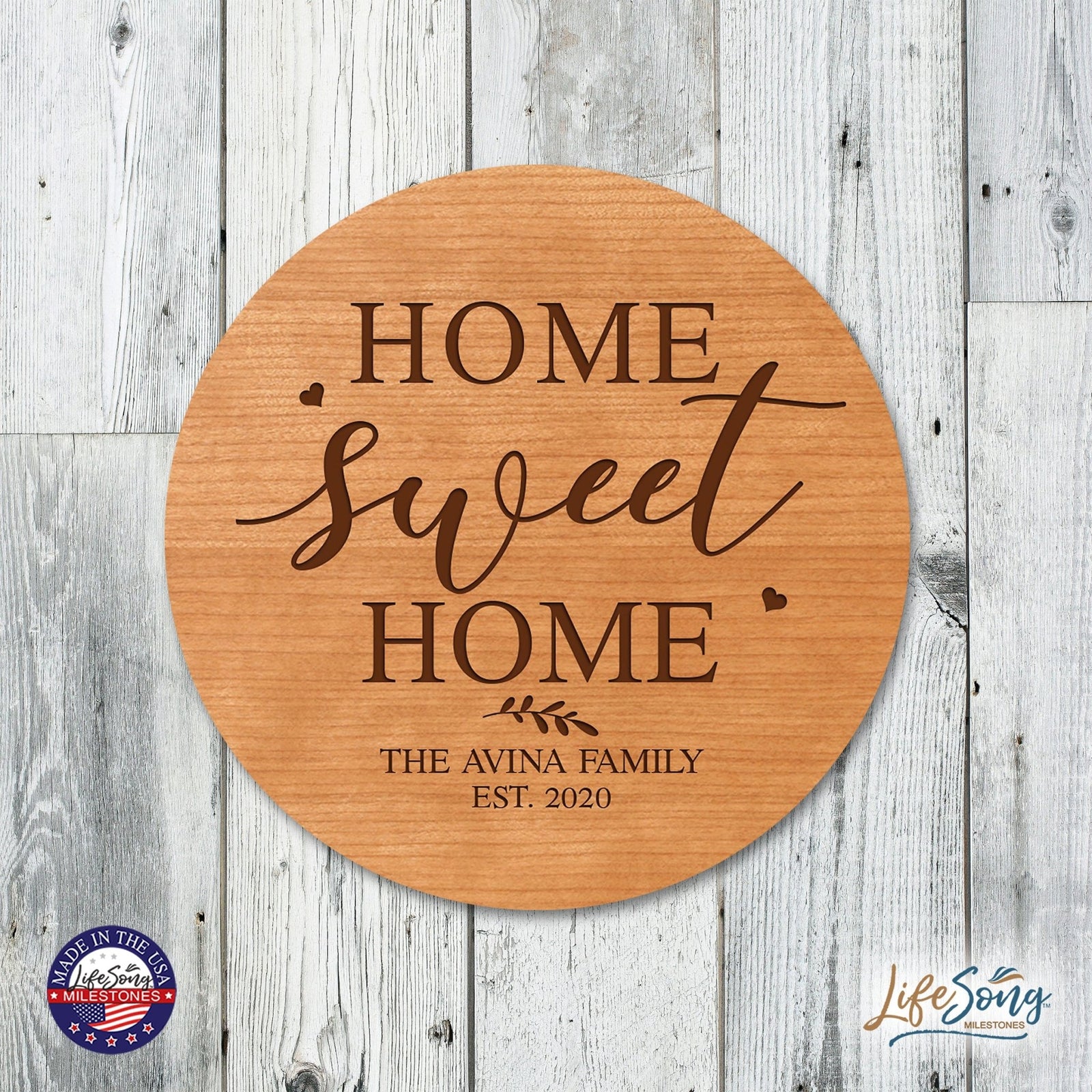 Personalized Modern Inspirational Family and Home Lazy Susan Turntable 12x12 - LifeSong Milestones