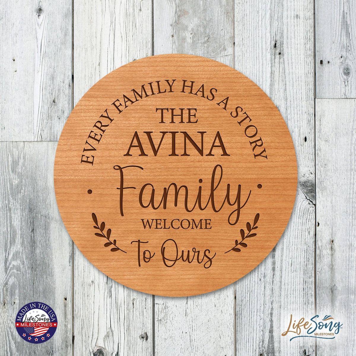 Personalized Modern Inspirational Family and Home Lazy Susan Turntable 12x12 - LifeSong Milestones