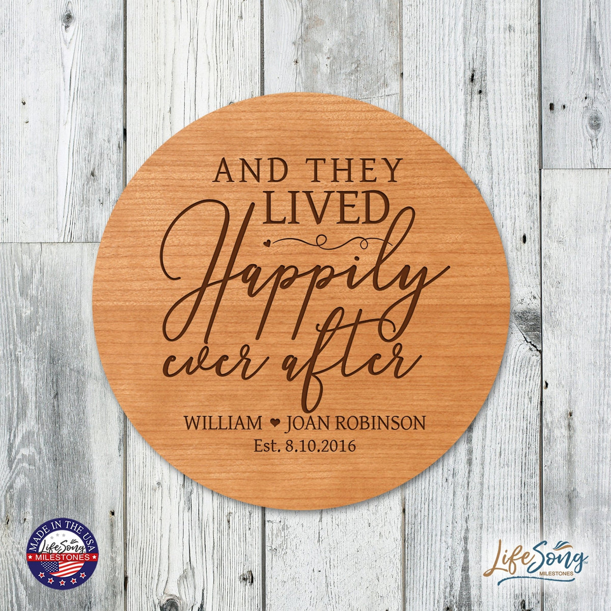 Personalized Modern Inspirational Family and Home Lazy Susan Turntable 12x12 - COUPLE - LifeSong Milestones