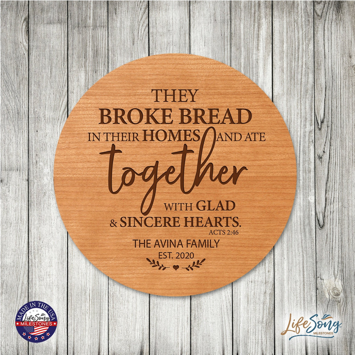 Personalized Modern Inspirational Family and Home Lazy Susan Turntable 12x12 - Family - LifeSong Milestones