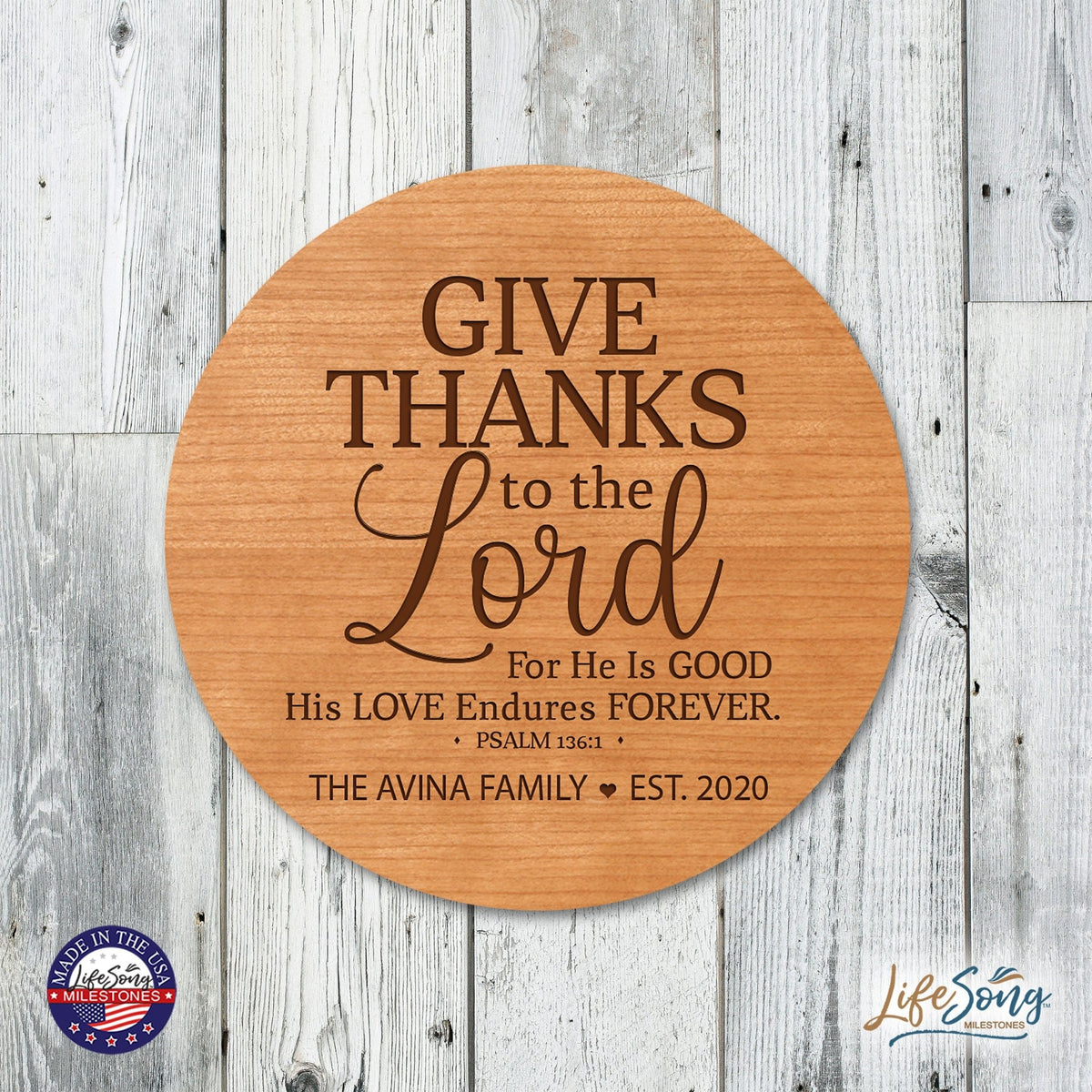 Personalized Modern Inspirational Family and Home Lazy Susan Turntable 12x12 - Family - LifeSong Milestones