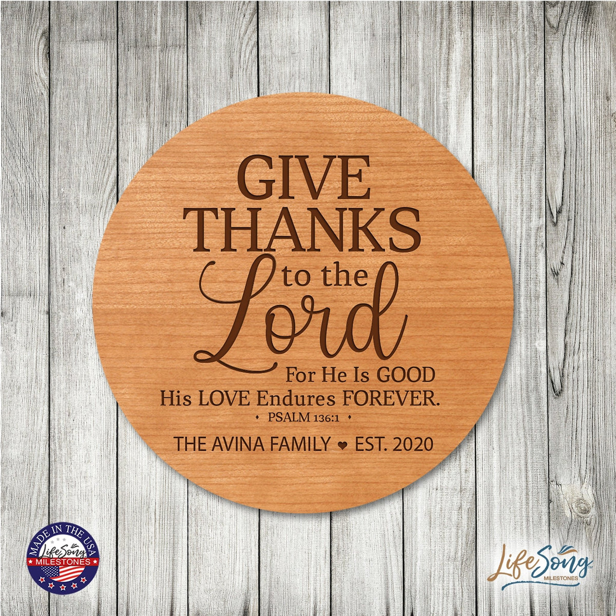 Personalized Modern Inspirational Family and Home Lazy Susan Turntable 12x12 - Family - LifeSong Milestones