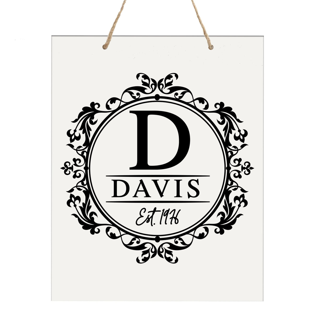 Personalized Modern Inspirational Wooden Wall Art Hanging Sign 12x15in - Davis (EST) - For Family And Home Decorations - LifeSong Milestones