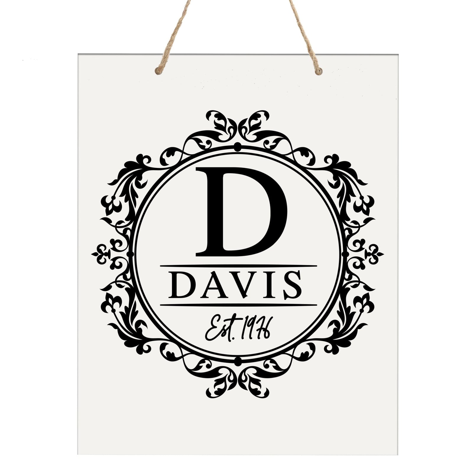 Personalized Modern Inspirational Wooden Wall Art Hanging Sign 12x15in - Davis (EST) - For Family And Home Decorations - LifeSong Milestones