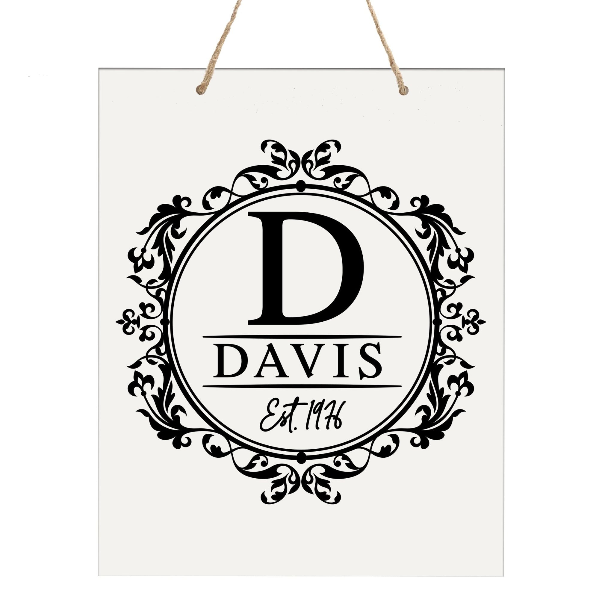 Personalized Modern Inspirational Wooden Wall Art Hanging Sign 12x15in - Davis (EST) - For Family And Home Decorations - LifeSong Milestones