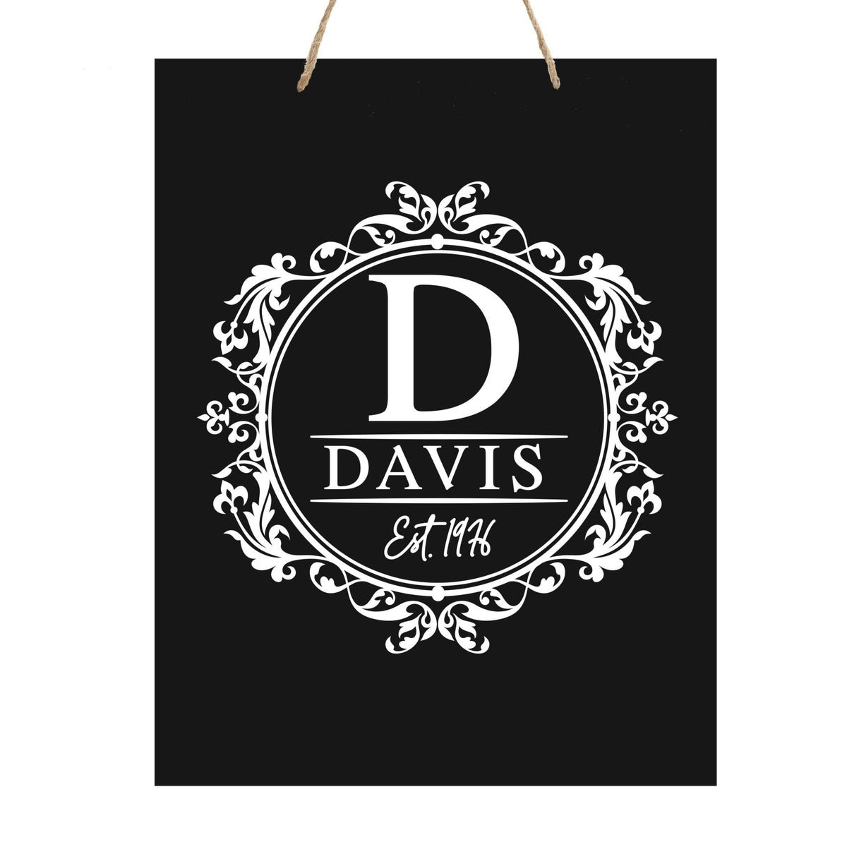 Personalized Modern Inspirational Wooden Wall Art Hanging Sign 12x15in - Davis (EST) - For Family And Home Decorations - LifeSong Milestones