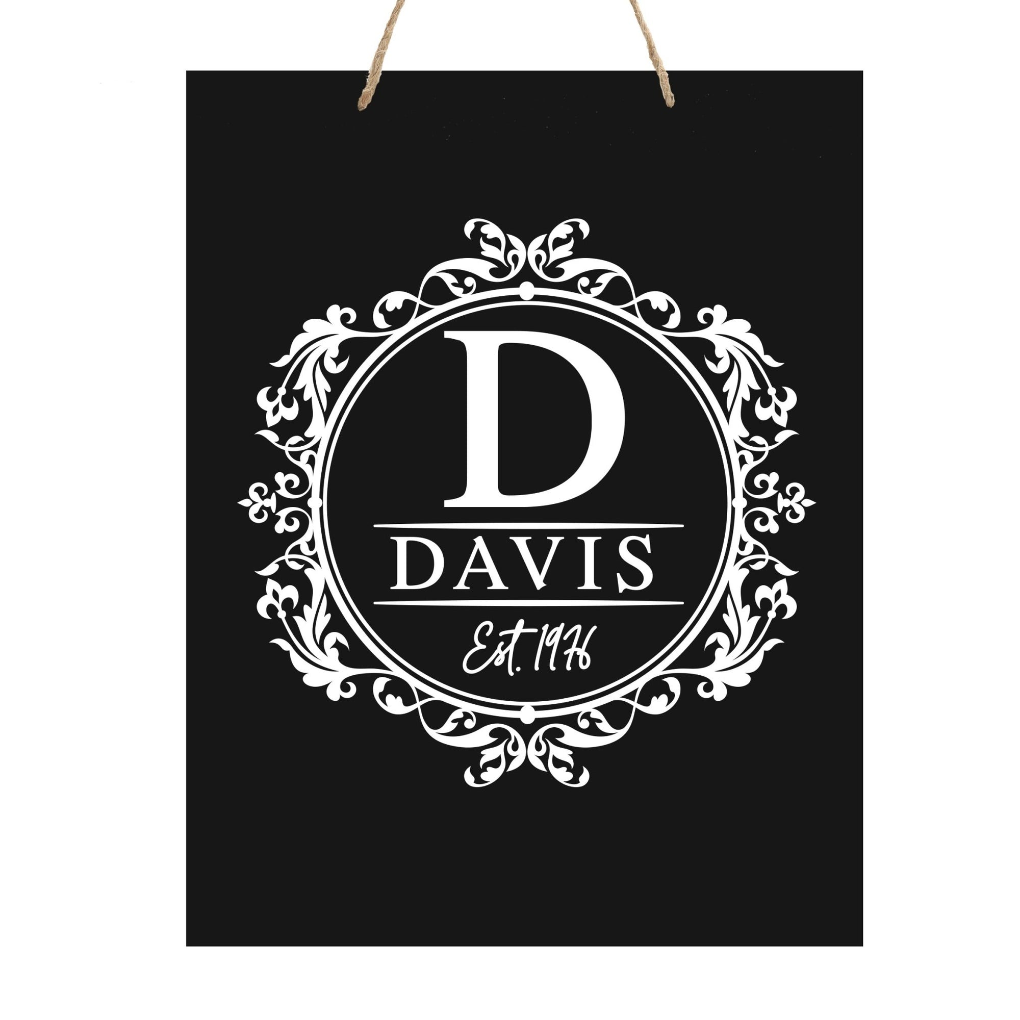 Personalized Modern Inspirational Wooden Wall Art Hanging Sign 12x15in - Davis (EST) - For Family And Home Decorations - LifeSong Milestones