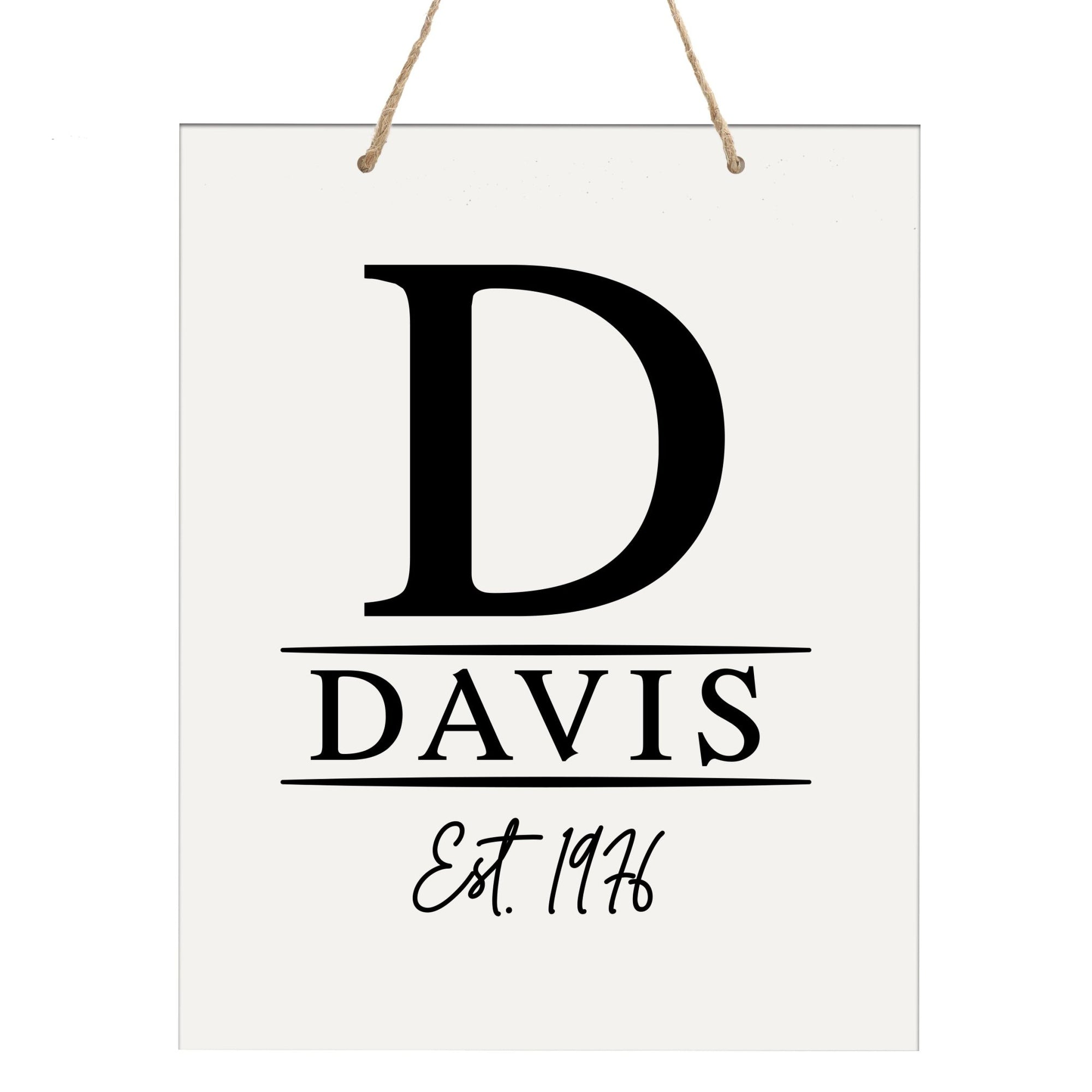 Personalized Modern Inspirational Wooden Wall Art Hanging Sign 12x15in - Davis (EST) - For Family And Home Decorations - LifeSong Milestones
