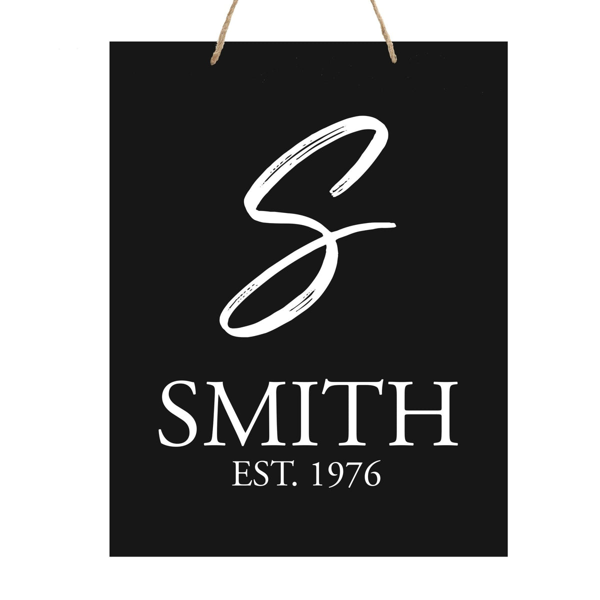 Personalized Modern Inspirational Wooden Wall Art Hanging Sign 12x15in - Smith (EST) - For Family And Home Decorations - LifeSong Milestones