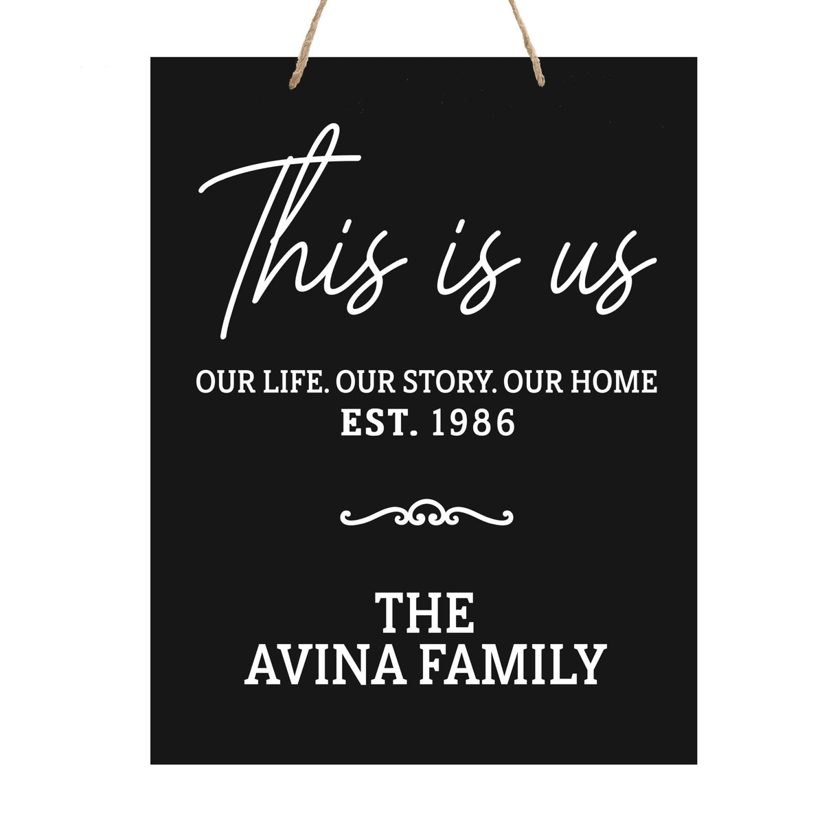 Personalized Modern Inspirational Wooden Wall Art Hanging Sign 12x15in - This Is Us - For Family And Home Decorations - LifeSong Milestones