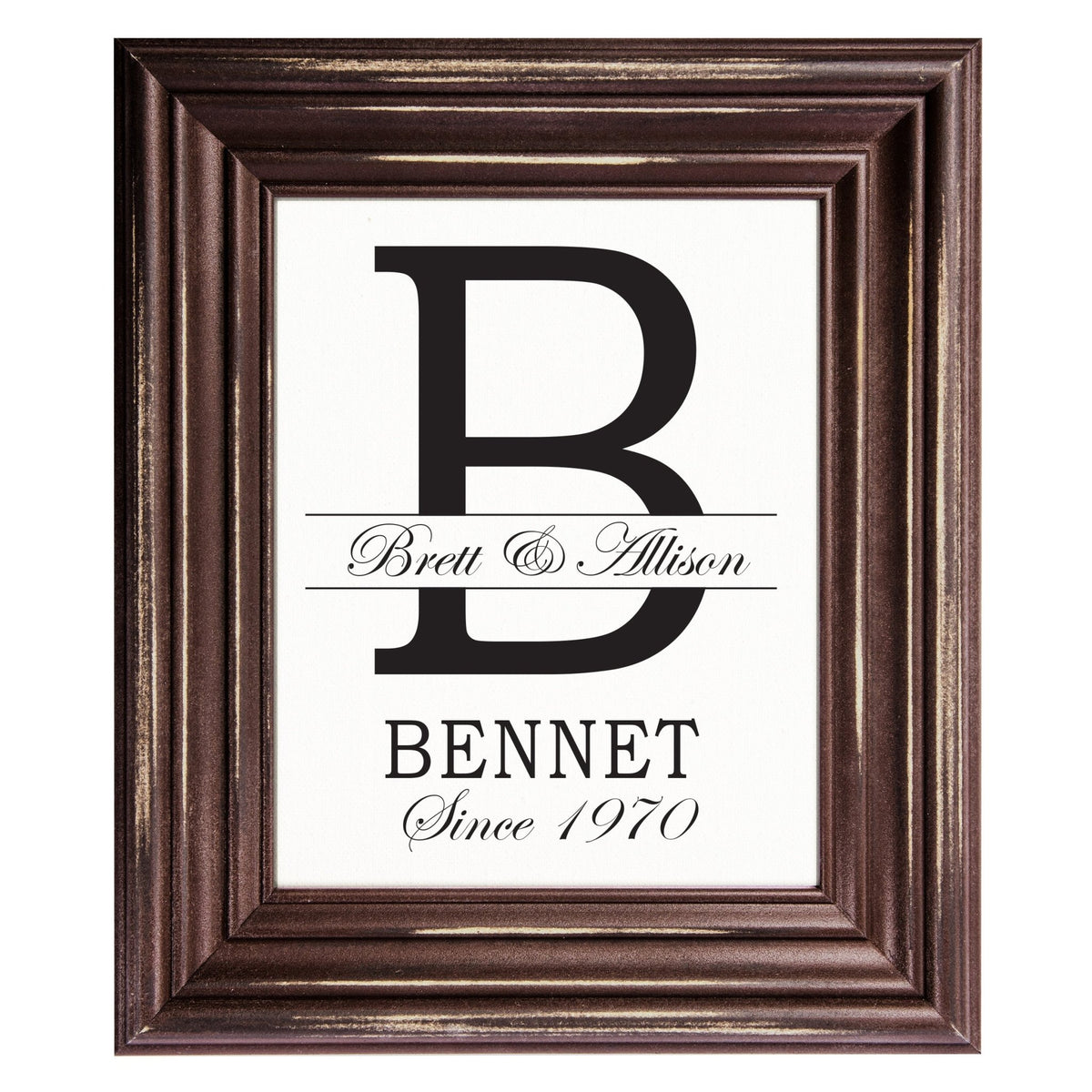 Personalized Monogram Framed Signs 12x14 - B - LifeSong Milestones