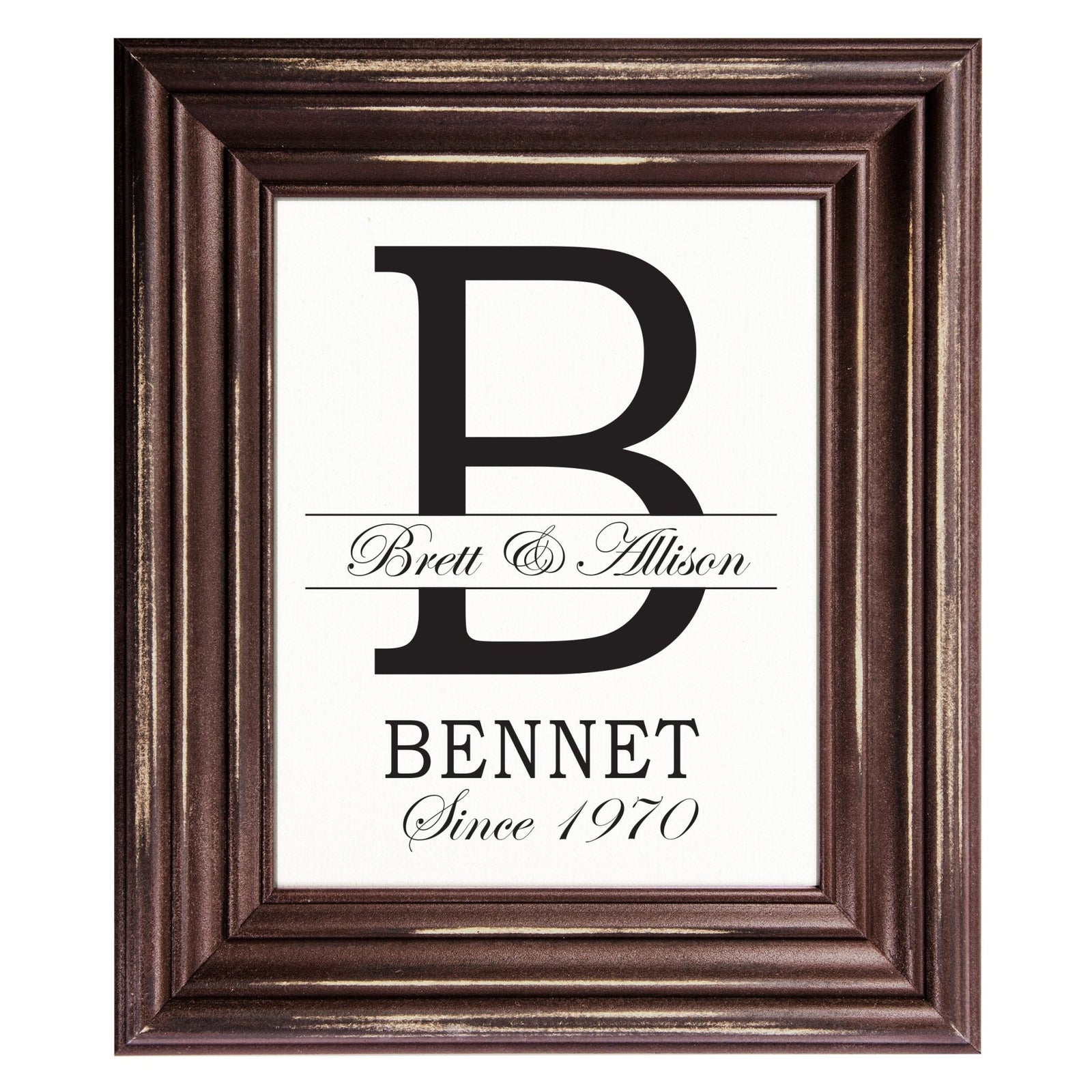 Personalized Monogram Framed Signs 12x14 - B - LifeSong Milestones
